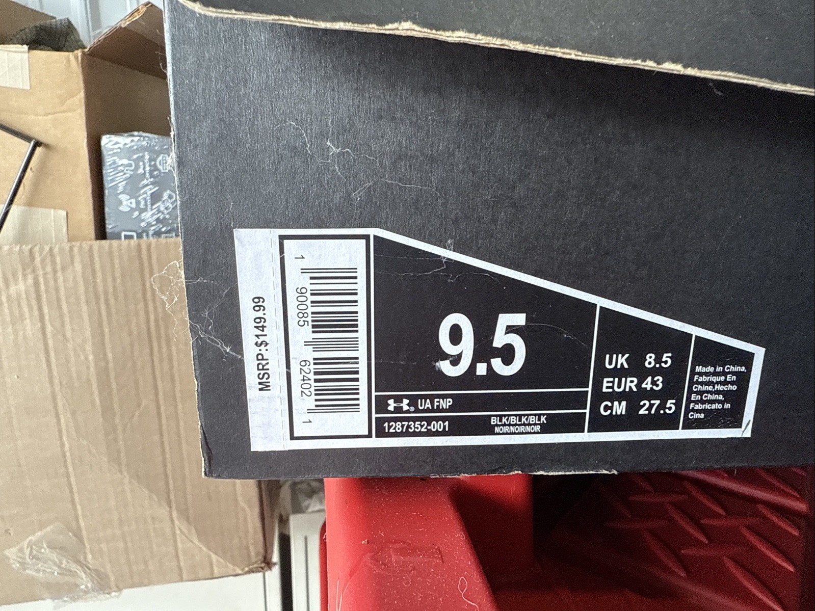 Under Armour UA FNP Boot Size 9.5 Black Men’s
