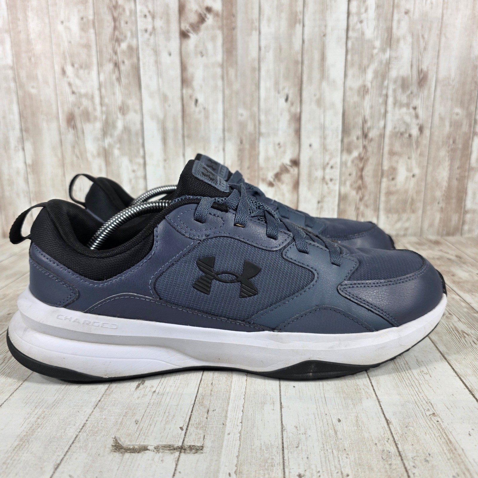 Under Armour Charged Edge Mens Training Shoes Navy Blue Black Size 12
