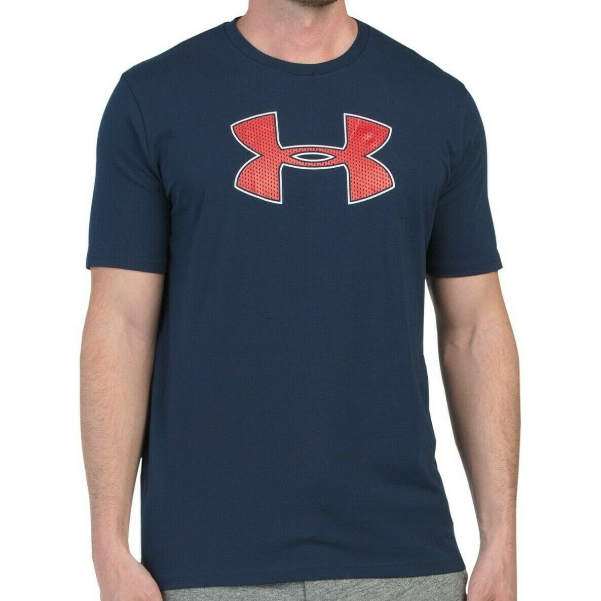 NWT UNDER ARMOUR MSRP $47.99 BIG LOGO MEN’S NAVY CREW NECK SHORT SLEEVE T-SHIRT