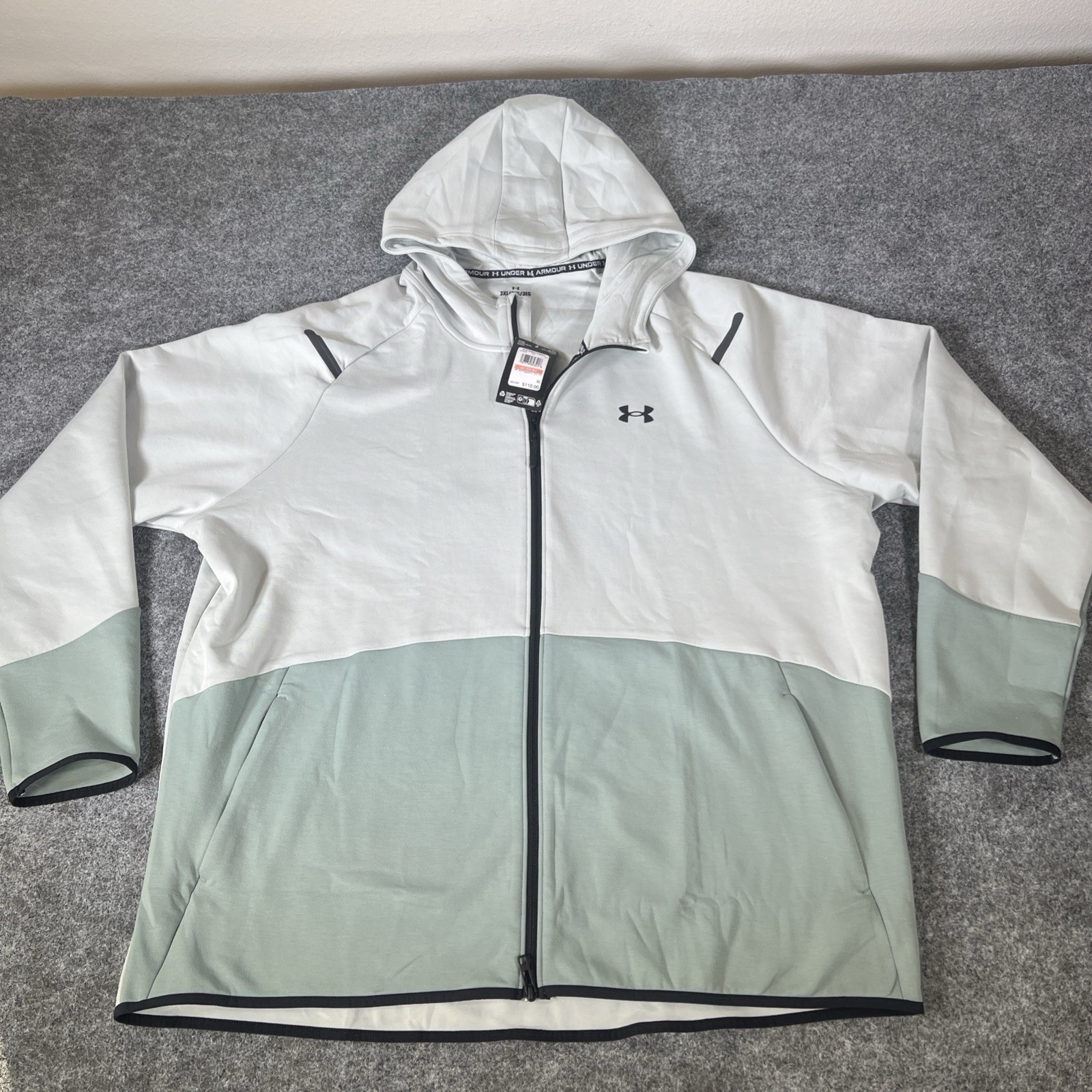 Under Armour Unstoppable Men’s Small Tall Fleece Full Zip Mint green NWT $110