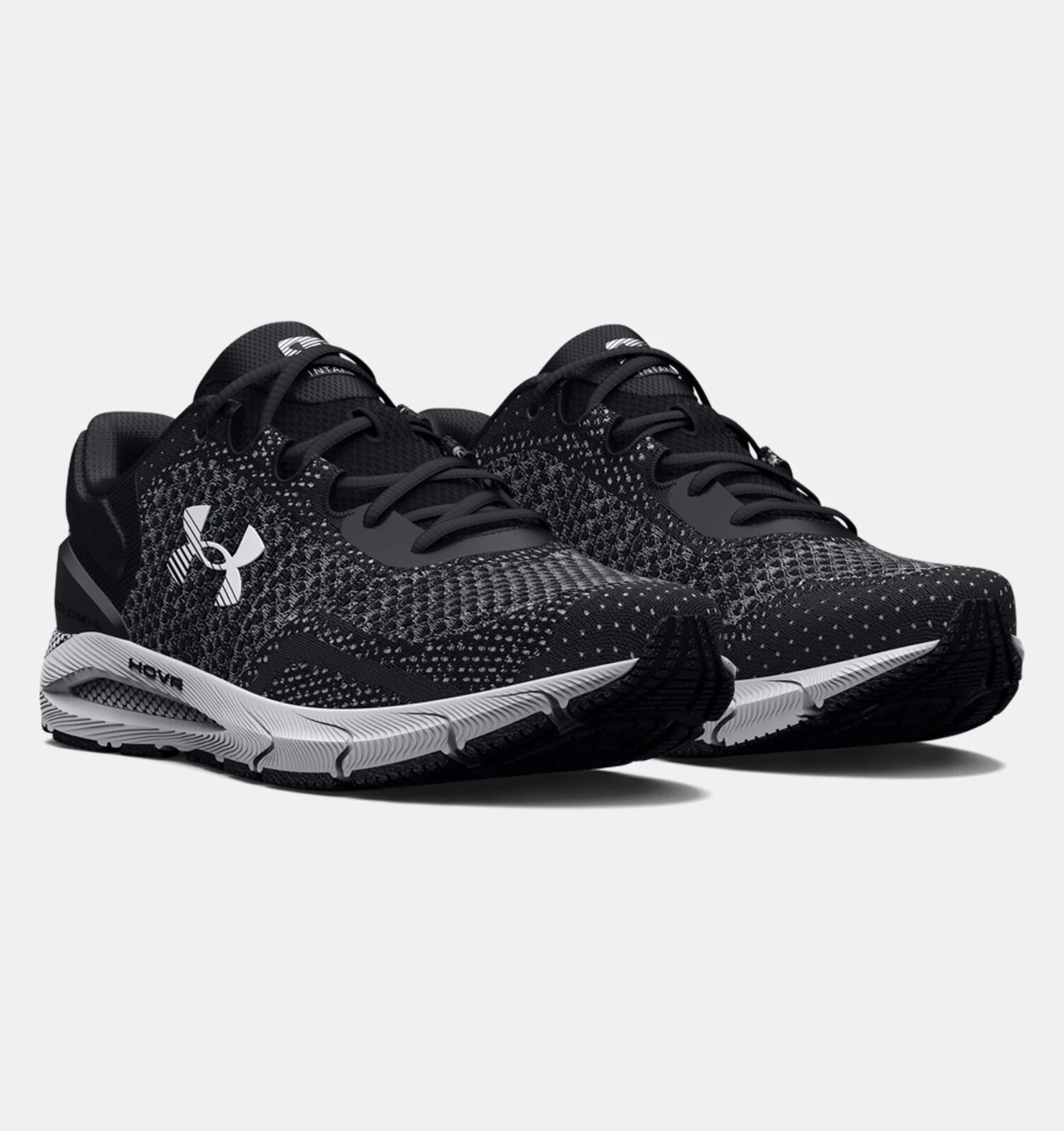 UA Under Armour HOVR Intake 6 Running Shoes Sneakers Black White Men’s Sizes