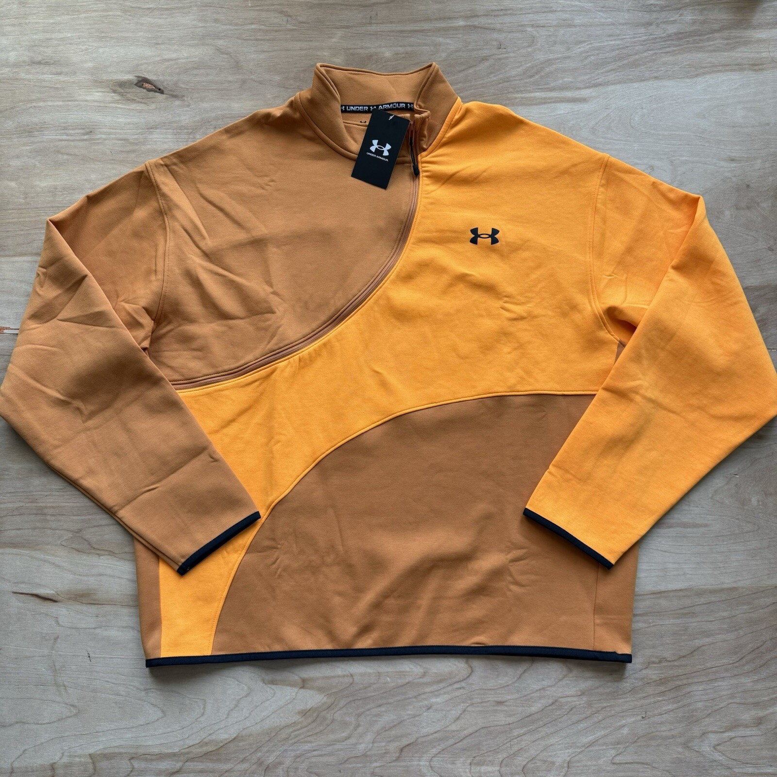 Under Armour Unstoppable Size Large Fleece 1/2 Zip Jacket Pullover Orange