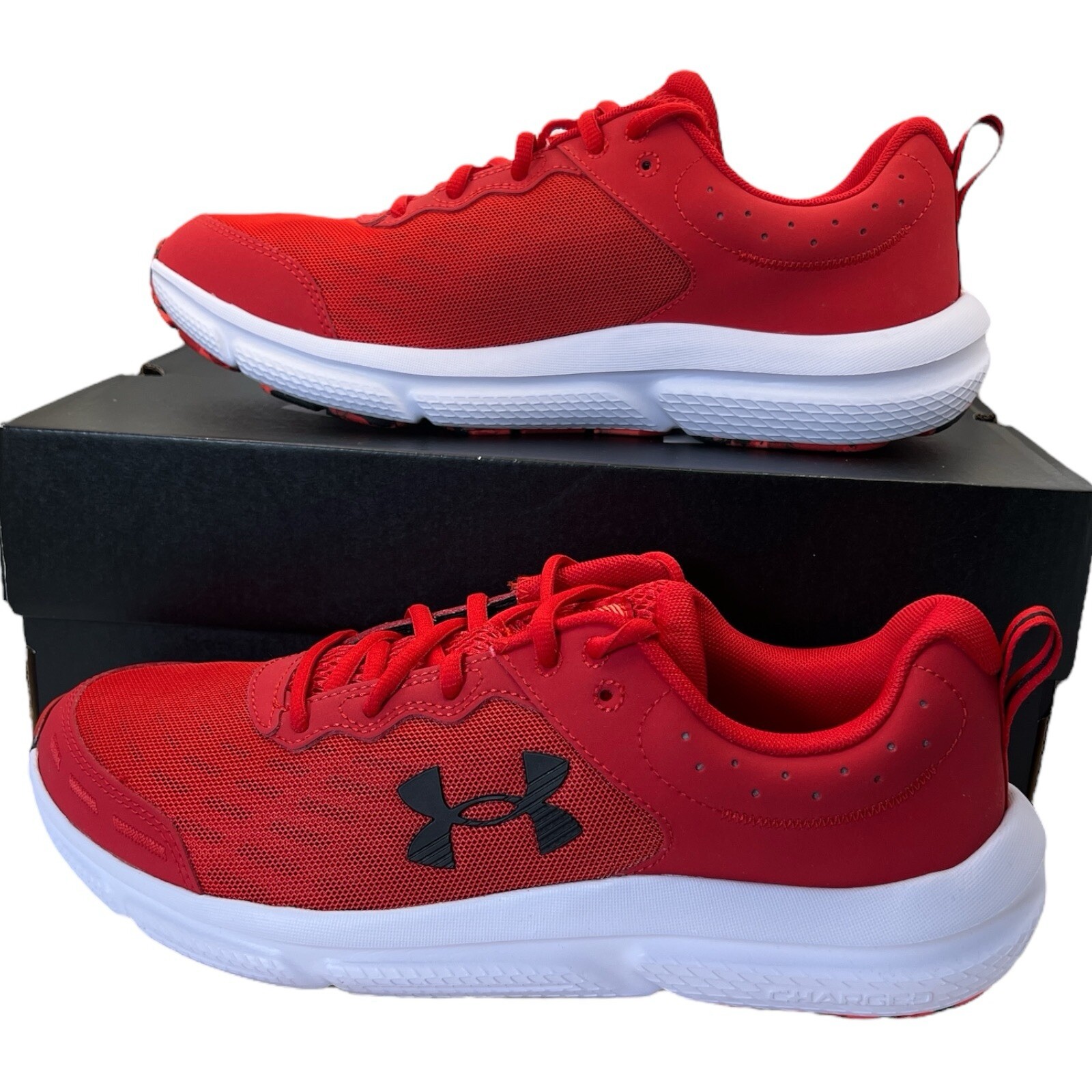 New Under Armour  Men’s Training UA Charged Assert 10 Running Shoes-Red- Size 10