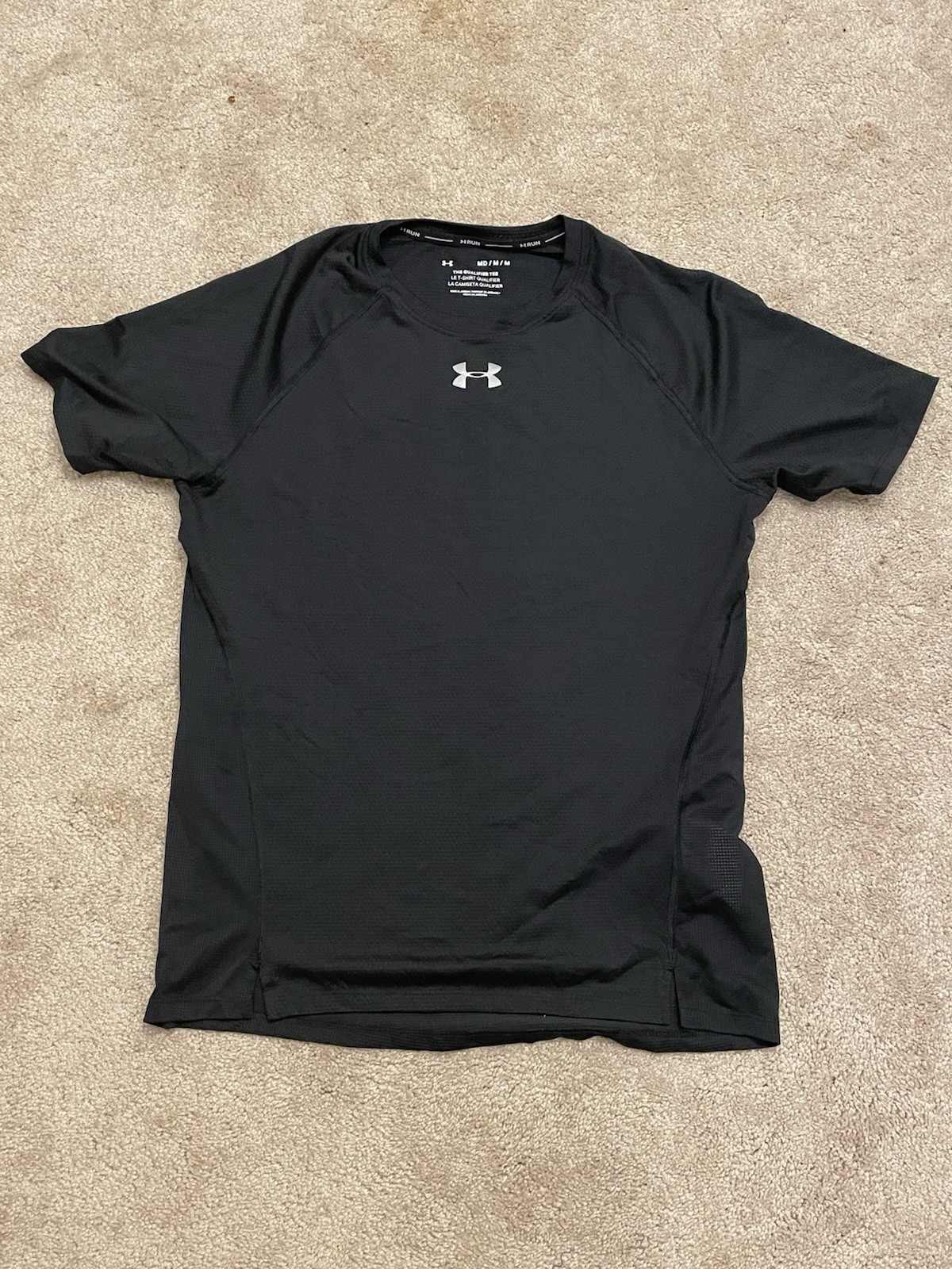 Under Armour Black Mesh Type Performance Qualifier T-Shirt Medium