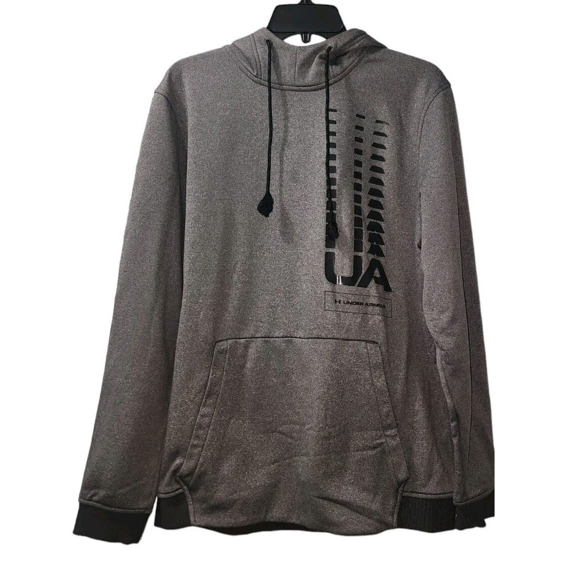 Under Armour UA ColdGear Hoodie Pullover Sweatshirt Gray UA Logo Large