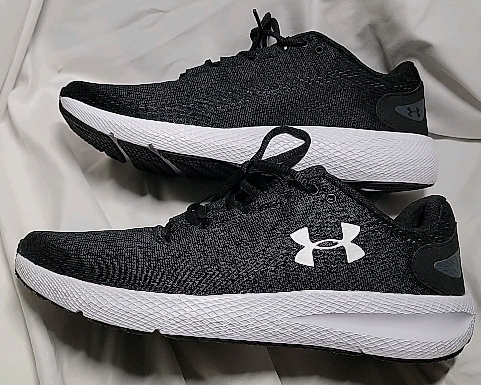 Under Armour Mens Sz 10 Charged Pursuit 2 Black Running Shoes Sneakers Lace Up