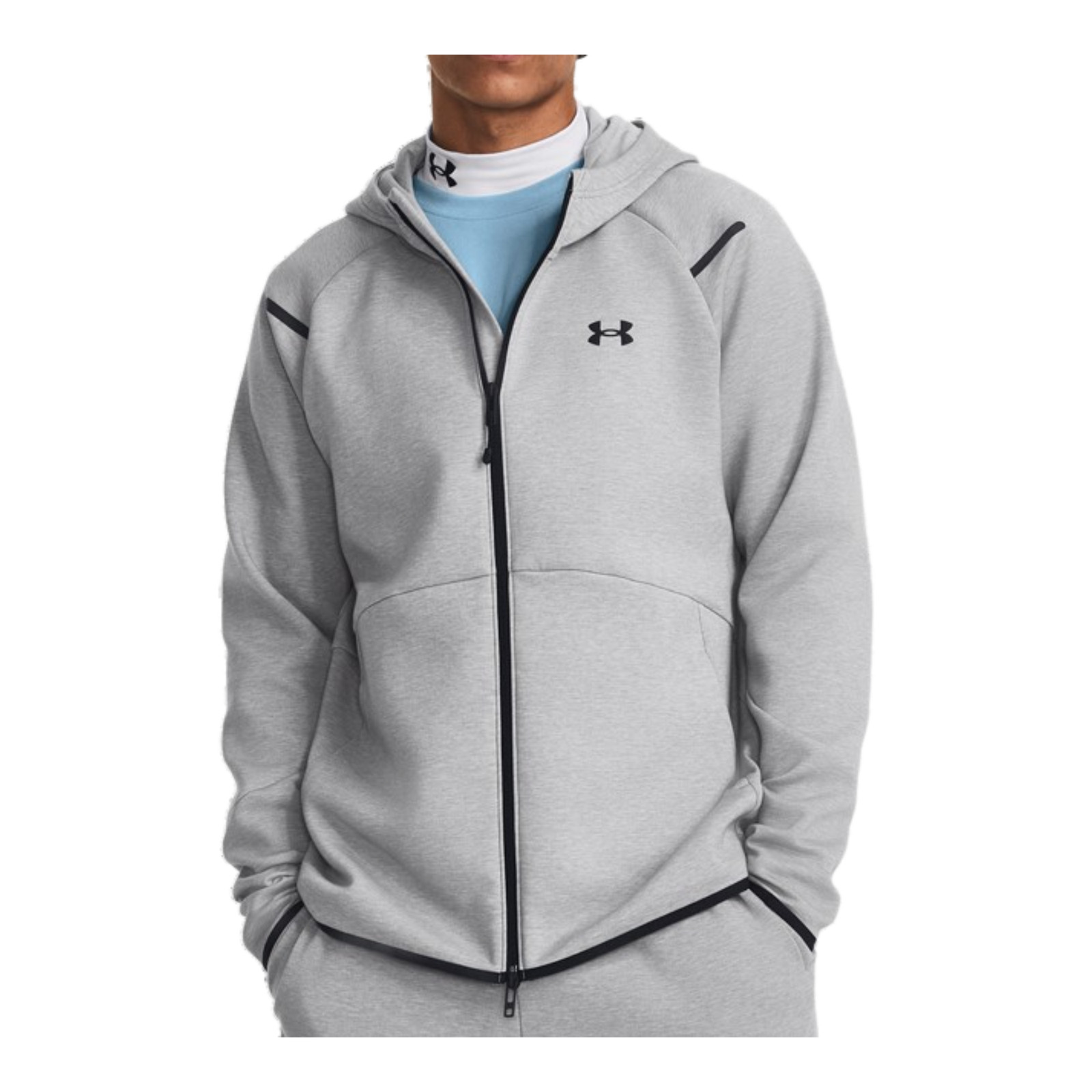 Under Armour Unstoppable Fleece Full-Zip Hoodie – Men’s (Mod Grey/Black)