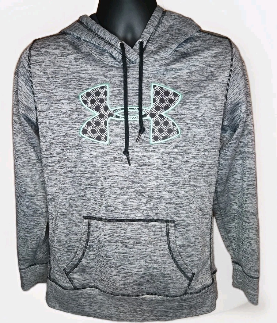 Official Under Armour Brand Men’s Gray Logo Hoodie Size Medium Cold Gear