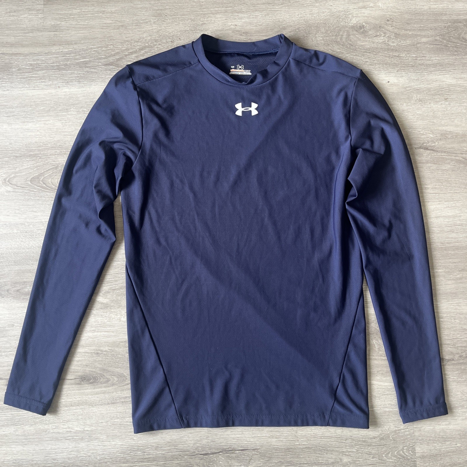Under Armour Compression Shirt Mens L Navy Blue Long Sleeve All Season Gear