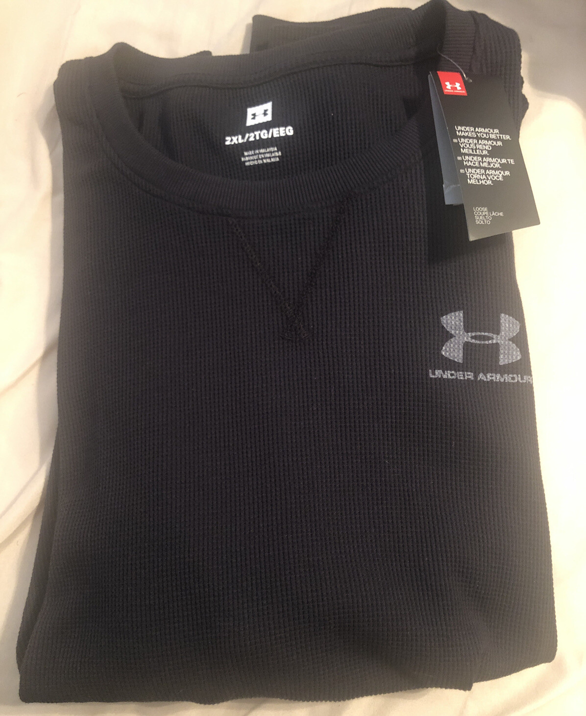 NWT Under Armour Men’s Sportstyle Essential Texture Tee – Black – XXL