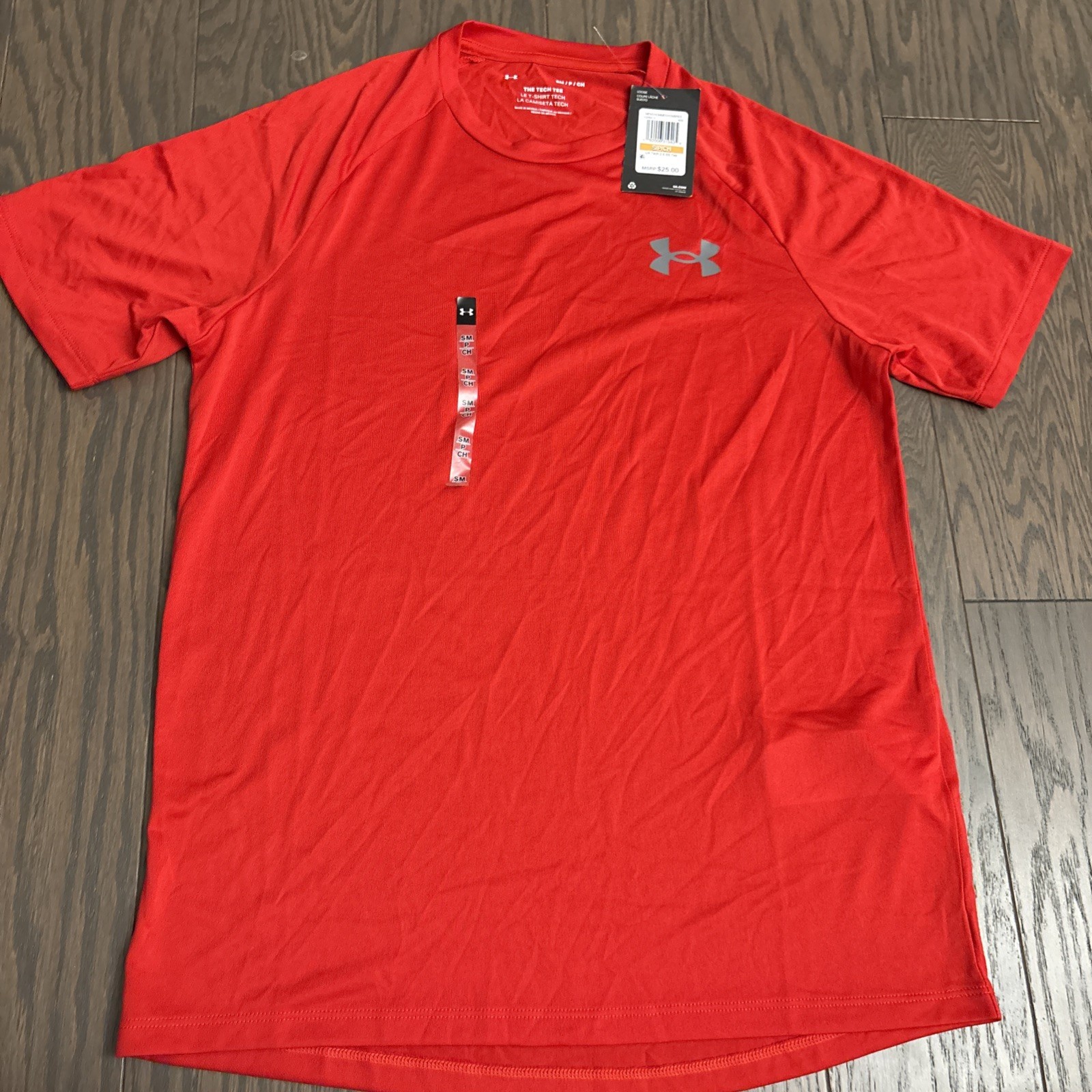 NWT Under Armour Men’s UA The Tee Tech Novelty Red Workout T-Shirt Size Small