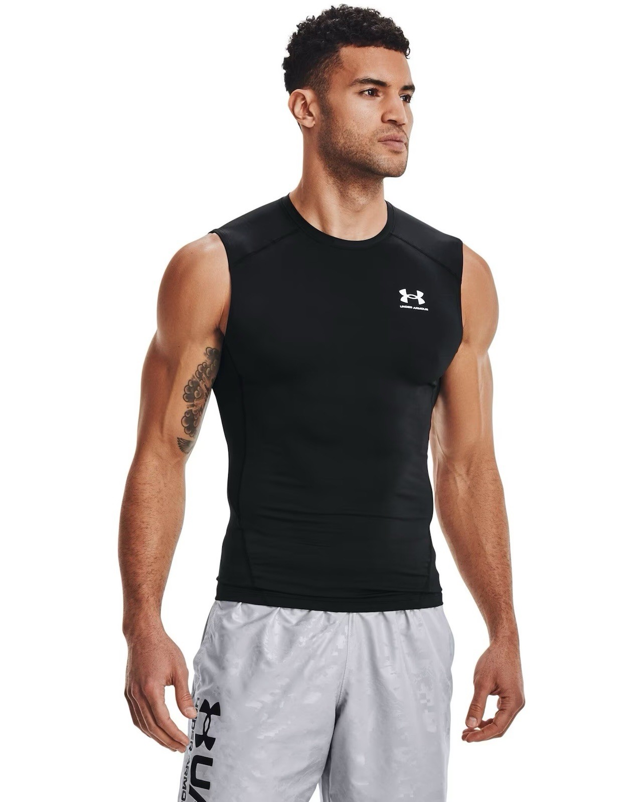 Under Armour 1361522 Men’s HeatGear Compression No-Sleeve Top Black Medium