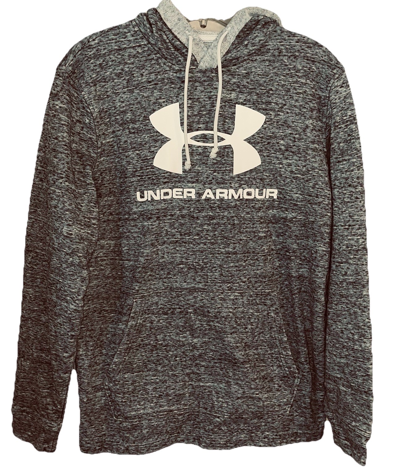 Under Armour Unisex  Gray Hoodie Logo Kangaroo Pocket Long Sleeves Sz M