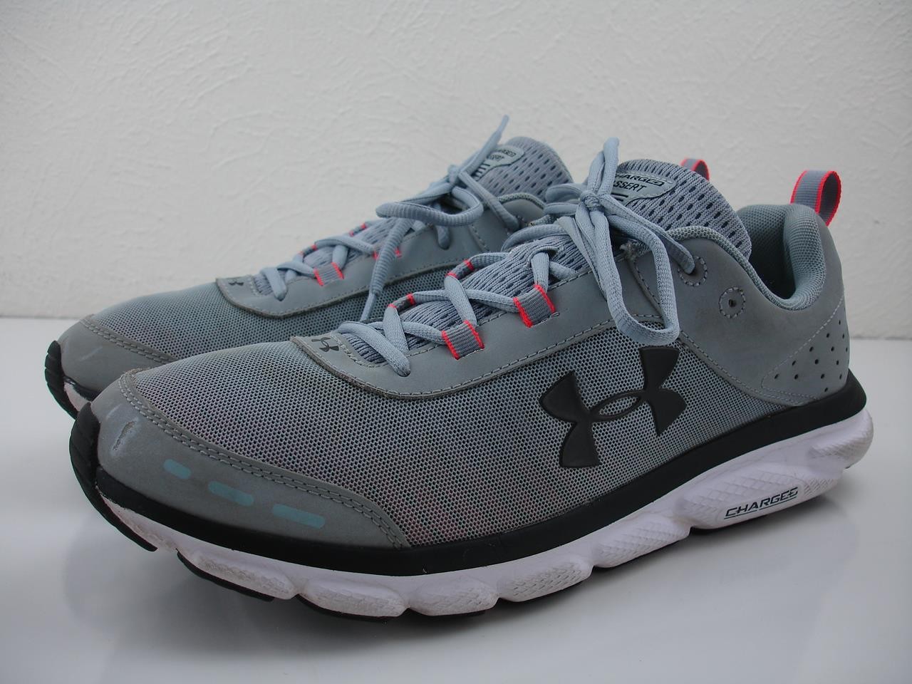 Men’s 13 M Under Armour Charged Assert 8 Gray Steel Blue Black 3021952-402 Shoes