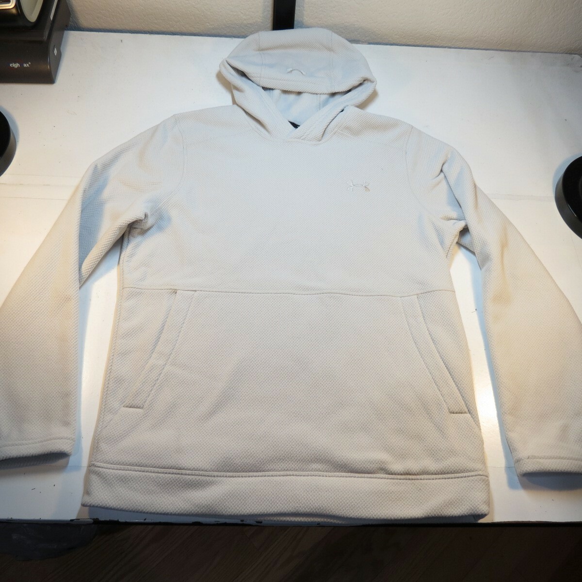 UNDER ARMOUR COLD GEAR SOFT PULLOVER HOODIE HOODED SWEATSHIRT Sz Mens M Gray