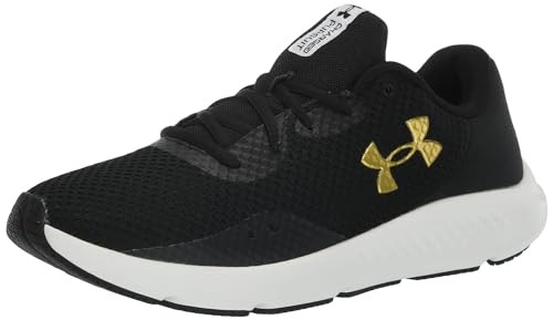 UNDER ARMOUR MEN’S CHARGED PURSUIT 3 RUNNING SHOE SIZE MEN 8.5 BLACK/GOLD