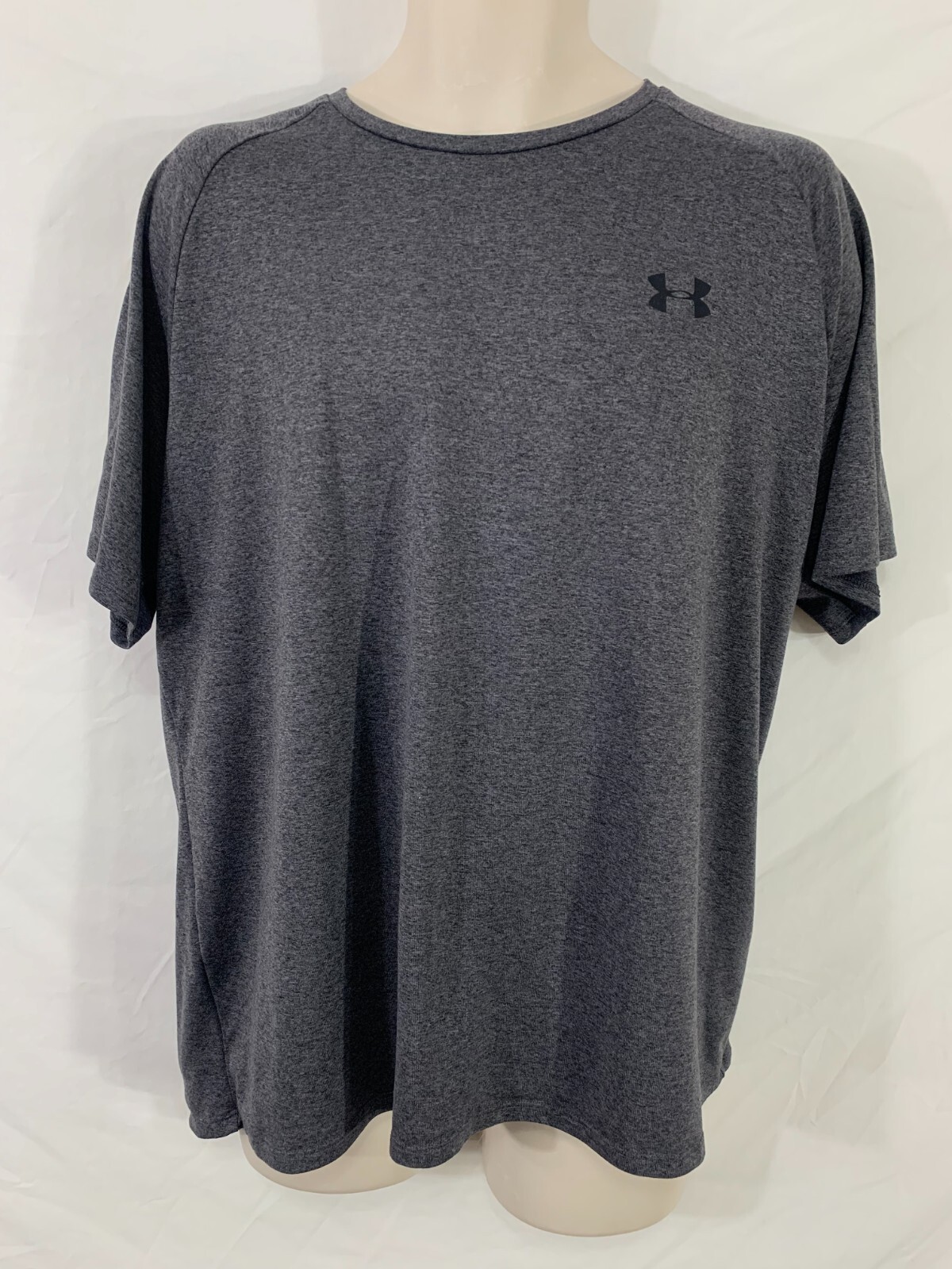 UNDER ARMOUR The Tech Tee (Mens XL) Gray 100% Polyester Quick Dry T-Shirt