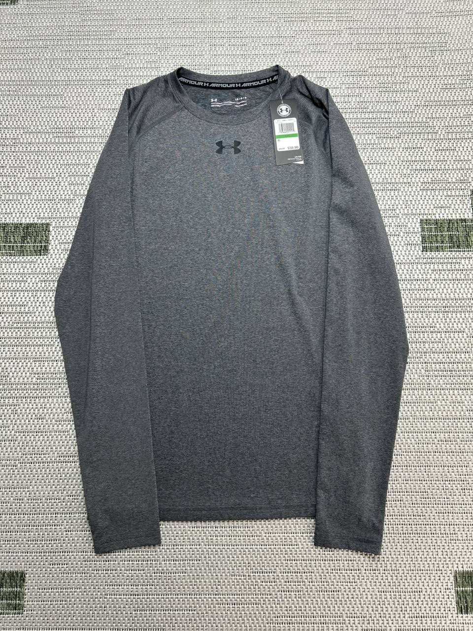 Under Armour HeatGear Compression Shirt Mens Large Gray Heathered Stretch New