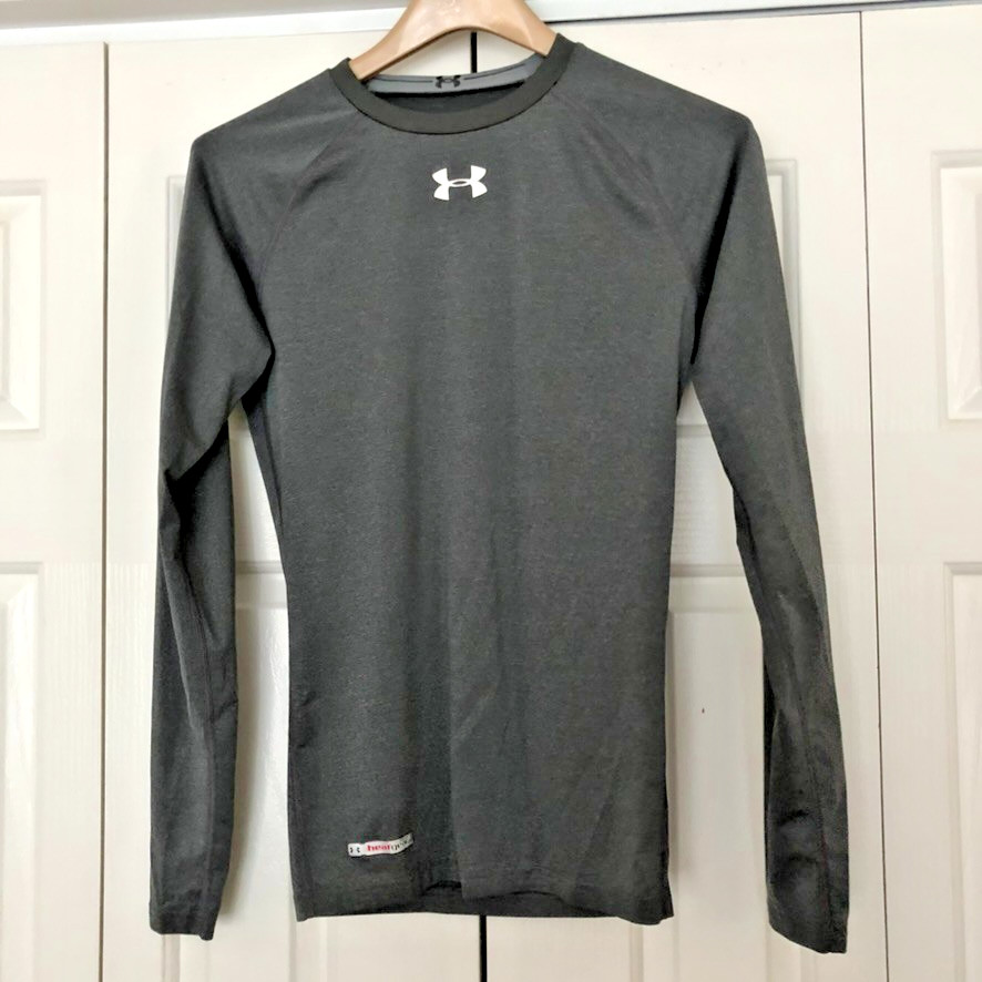 Under Armour compression t shirt gray M heat gear polyester 84% elastane 16%