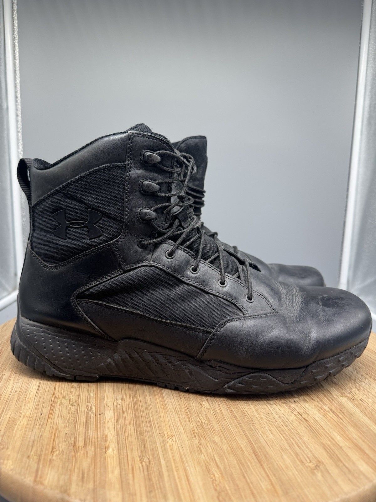 Under Armour Stellar Tactical Black Leather Boots 1289001-001, Men’s Size 14
