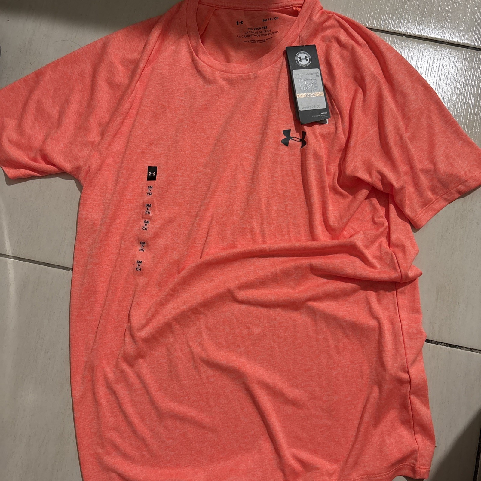 Men’s Under Armour Heat Gear The Tech Tee Heather Polyester Shirt small