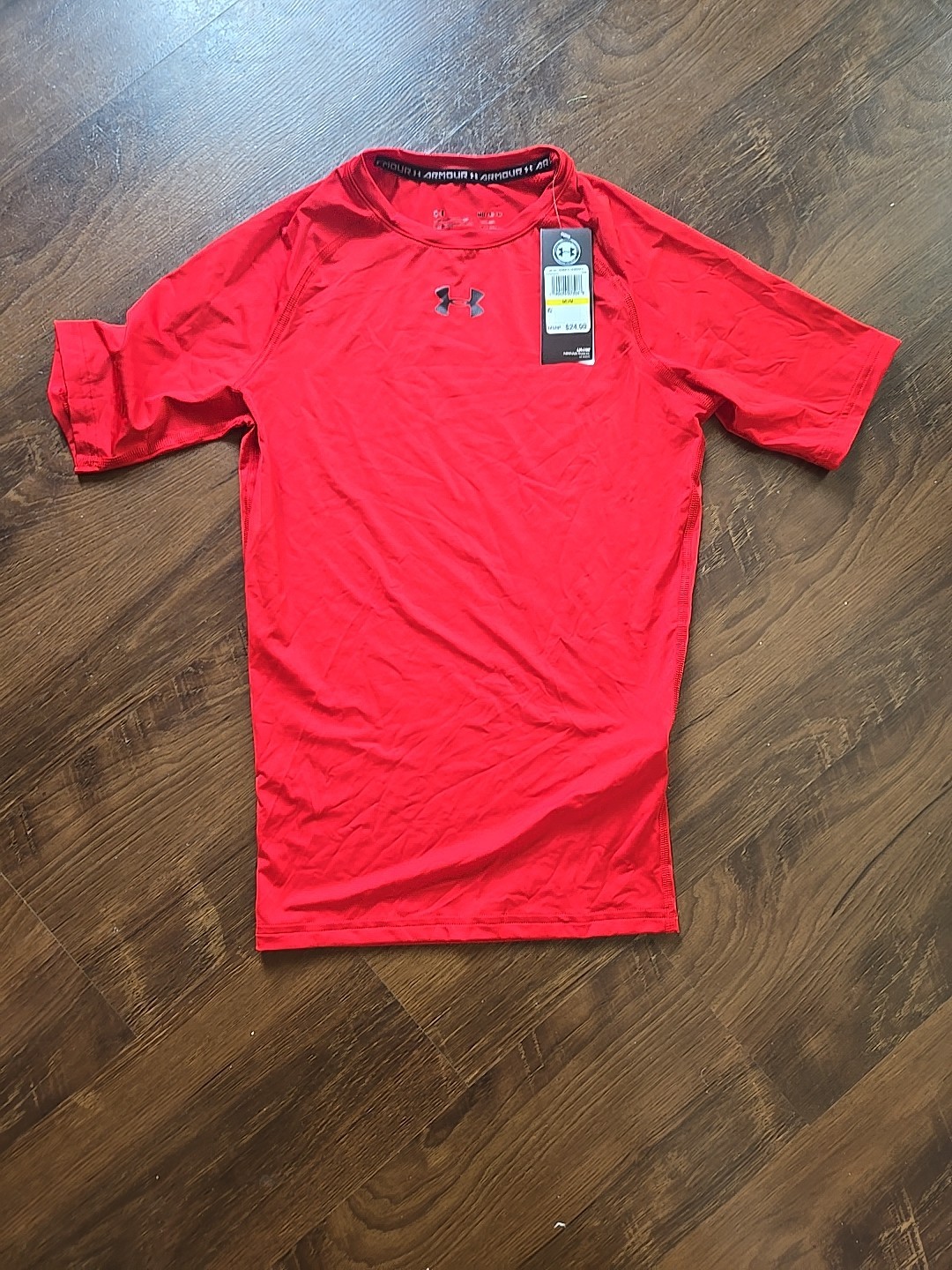Mens Under Armour Heatgeat Compression Shirt Medium NWT Red