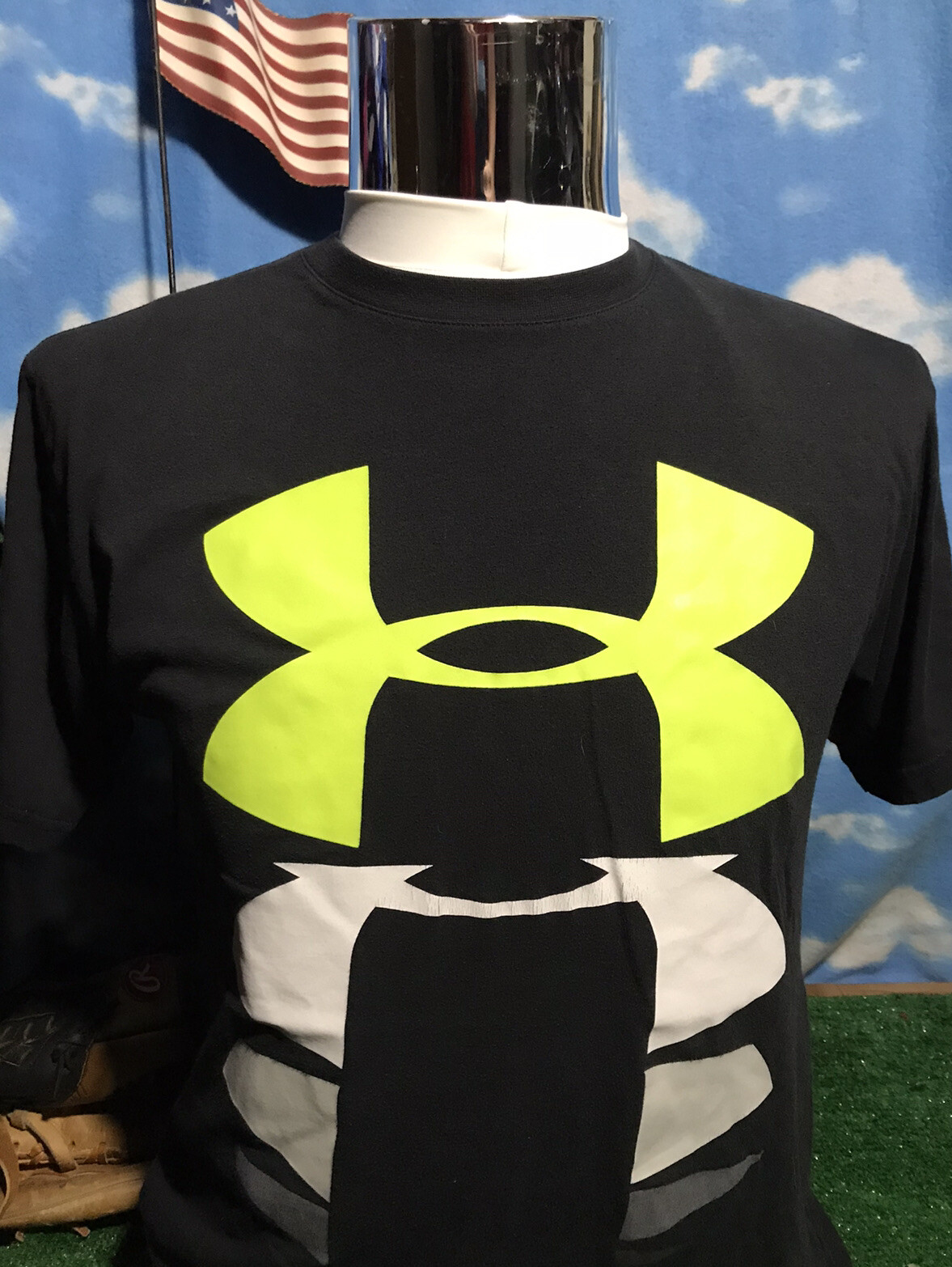 UA under armor armour black medium heat gear T-shirt Shirt c5