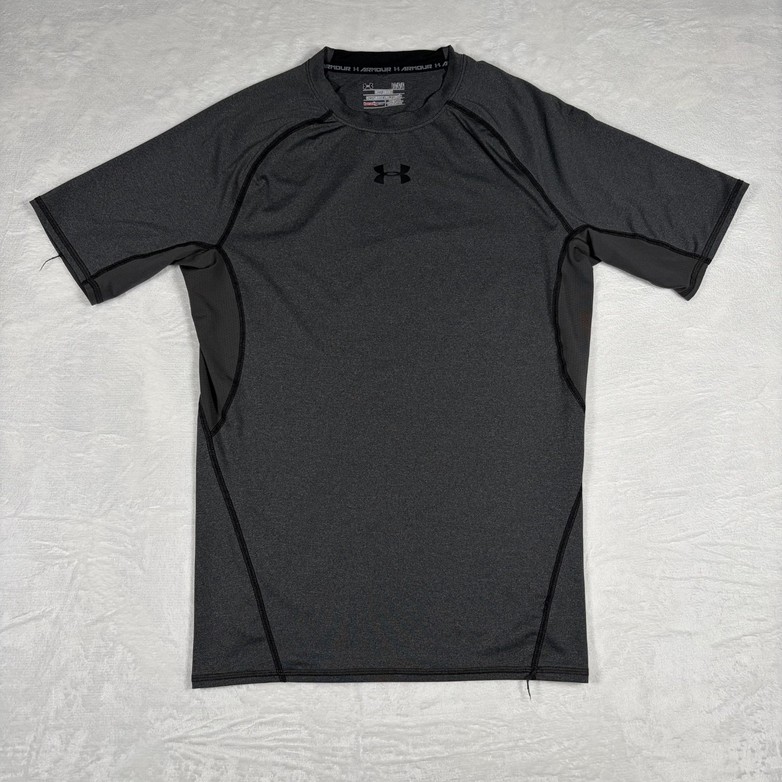 Under Armour Men’s L Large Compression Shirt HeatGear Grey Activewear