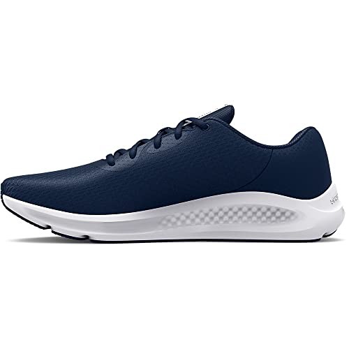 UNDER ARMOUR MEN’S CHARGED PURSUIT 3 RUNNING SHOE – SIZE: MEN 12 – ACADEMY/WHITE
