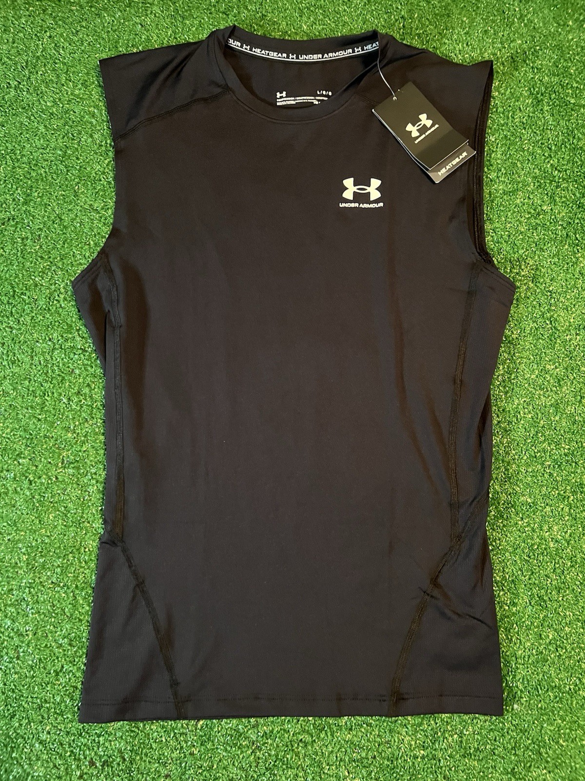 Under Armour Men’s UA HeatGear Compression Shirt, Sleeveless Black 1361522 L