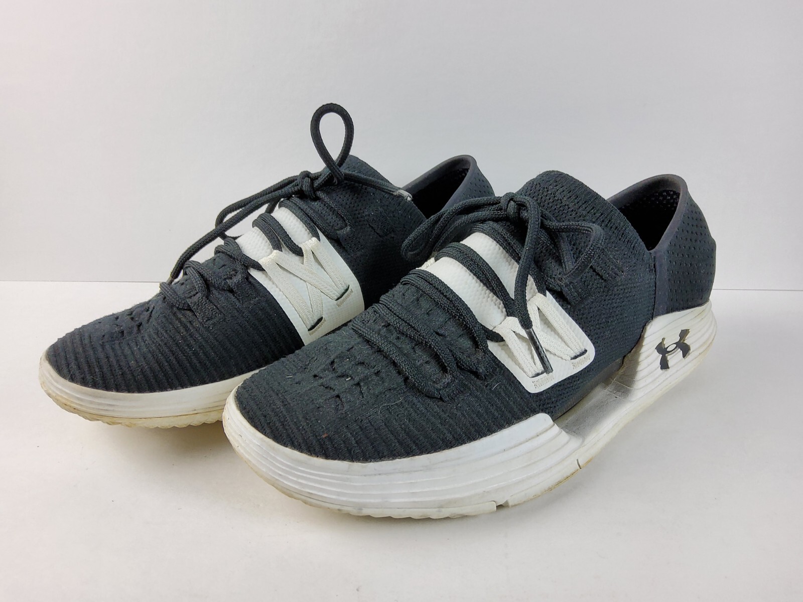 Under Armour Mens Speedform Amp 3.0 Athletic Training Shoes Black / White Sz 10