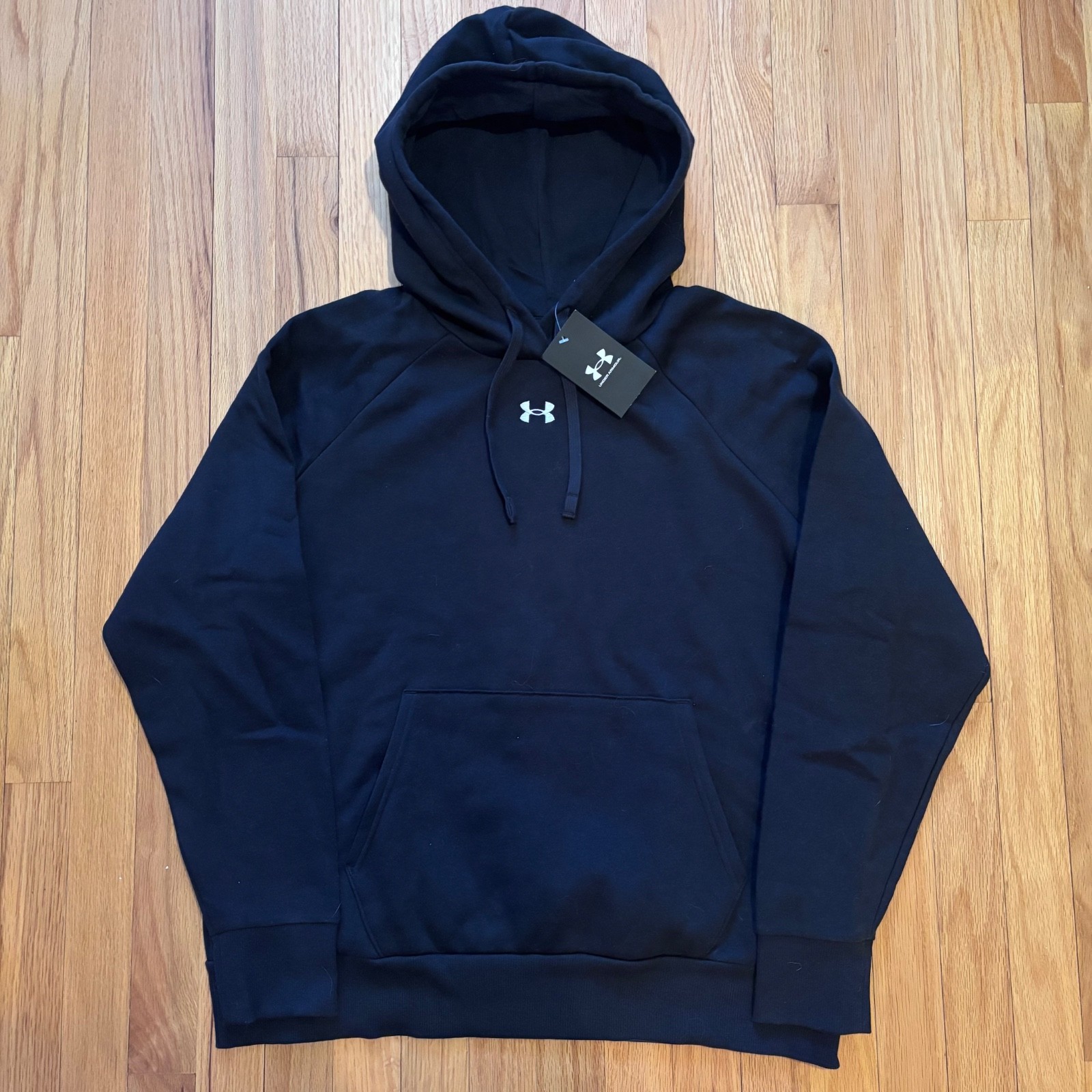 New With Tags Under Armour Rival Fleece Hoodie Black Embroidered – Large