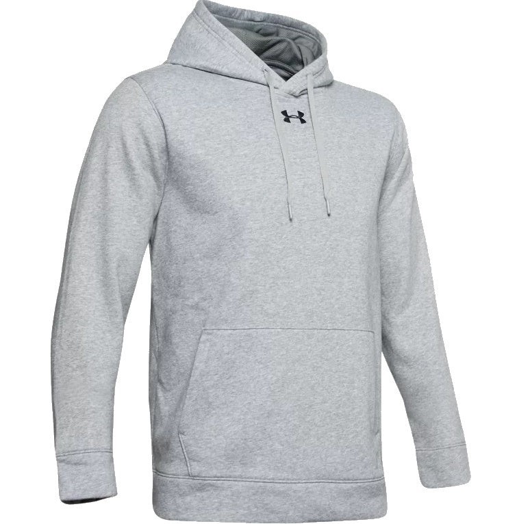 Men’s Under Armour Hustle Fleece Hoodie Sweatshirt 1300123 True Gray Heather NEW