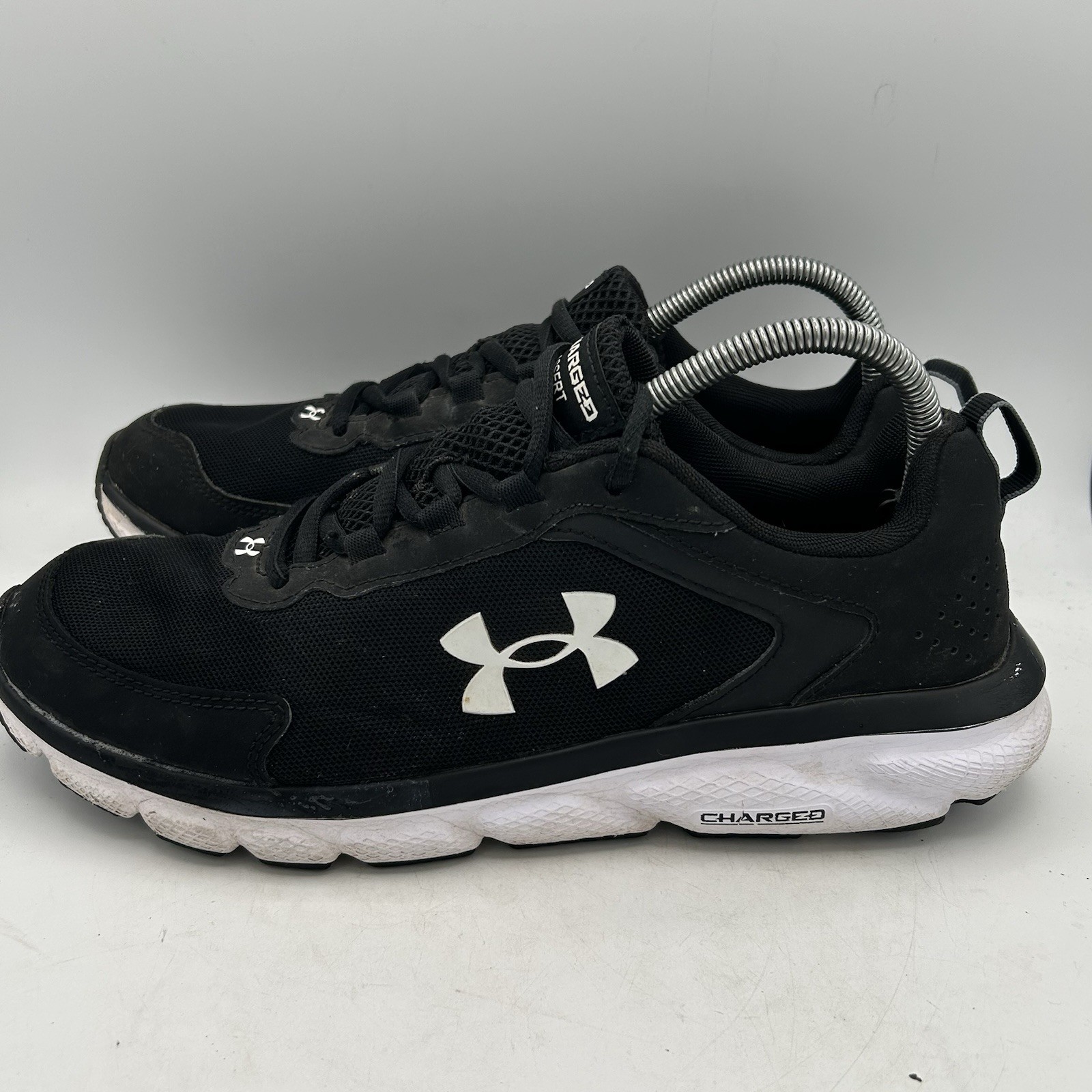 Under Armour Charged Assert 9 Sneakers Men’s Black Lace-Up Running Shoes – 10