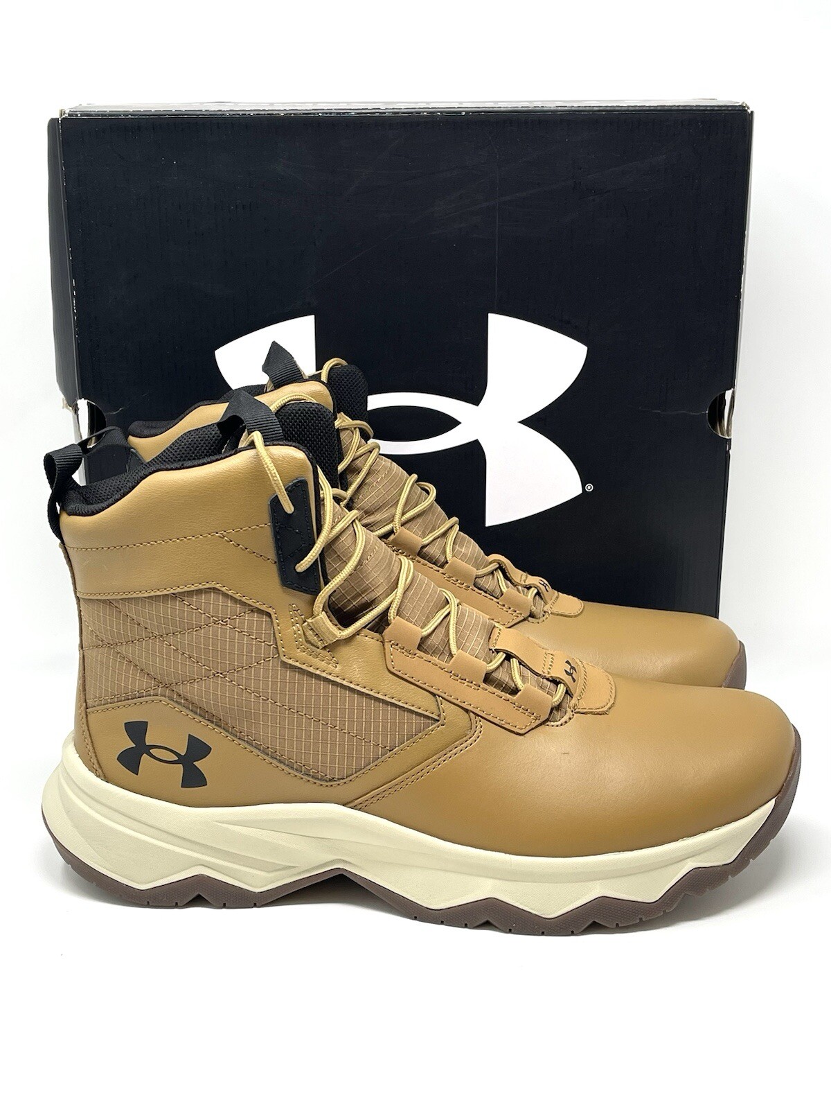 UNDER ARMOUR Stellar G2 6″ Hiking Tactical Boots Men’s SIZE 11.5 Brown White NEW