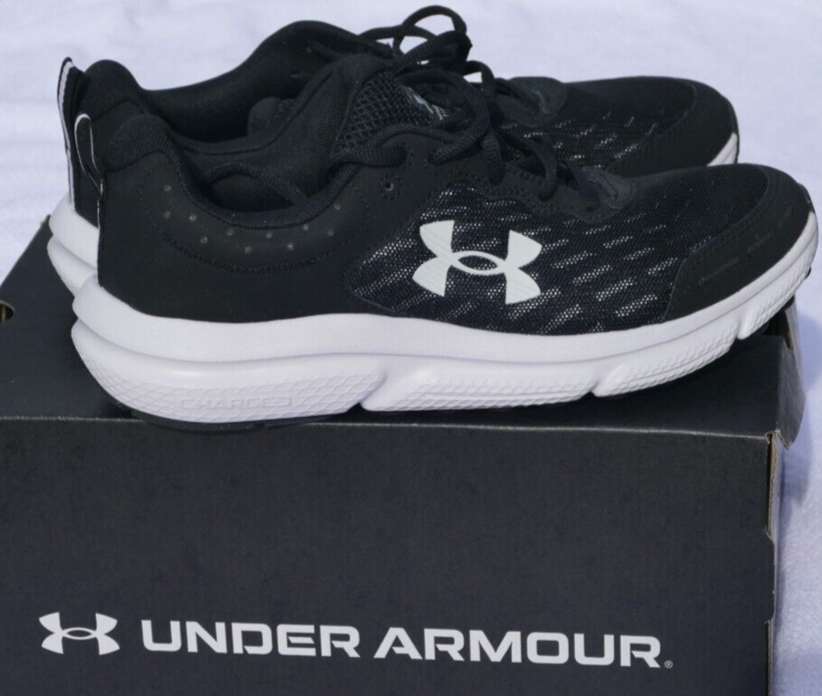 Under Armour Men’s Charged Assert 10 Shoes BLACK/WHITE US Size 8.5 ~ New in box