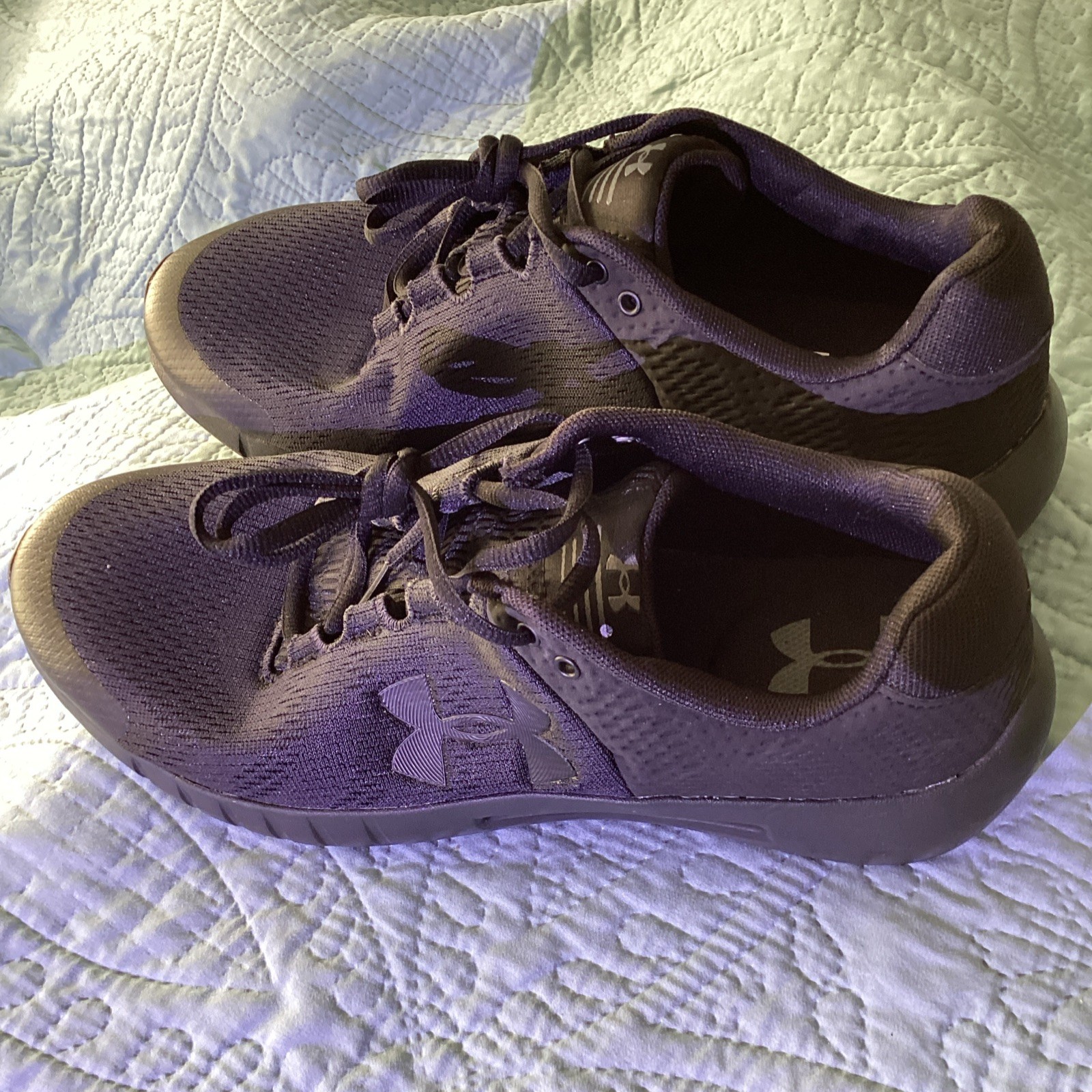 Under Armour Micro G Pursuit BP Black Athletic Sneakers Lace Up 3021953-002