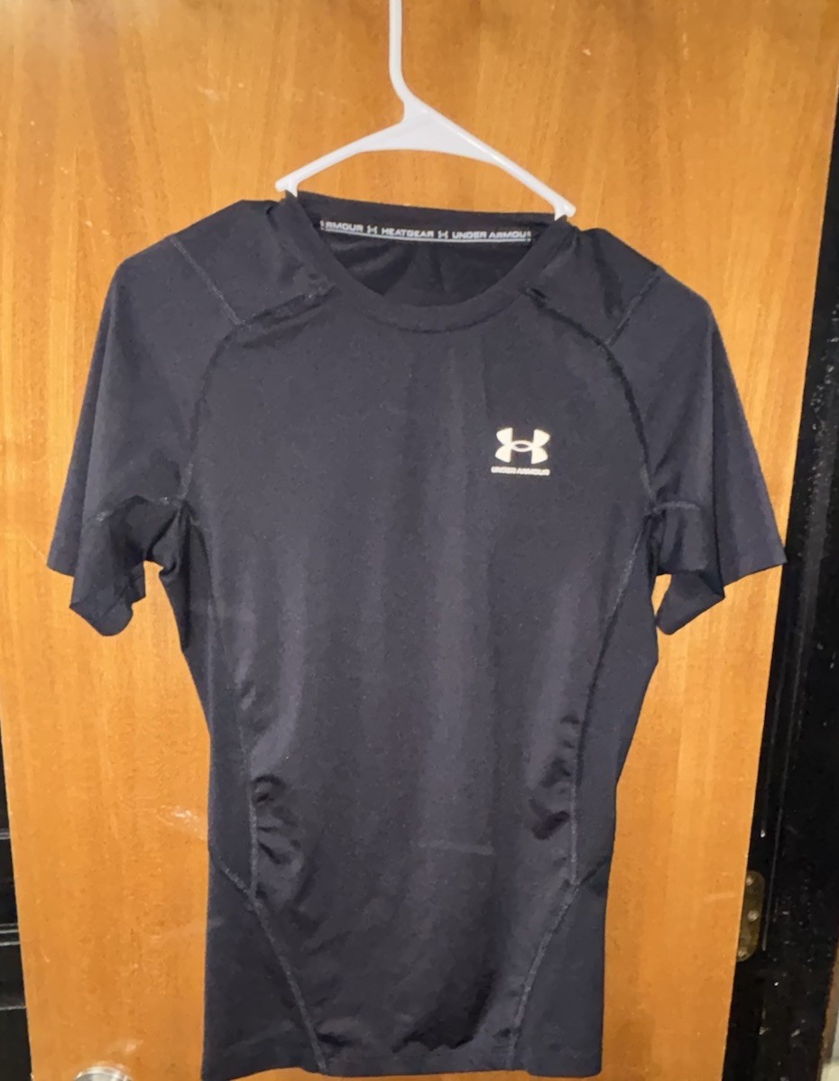 Under Armour HeatGear Compression Black Short Sleeve T-Shirt Men’s Medium Mint