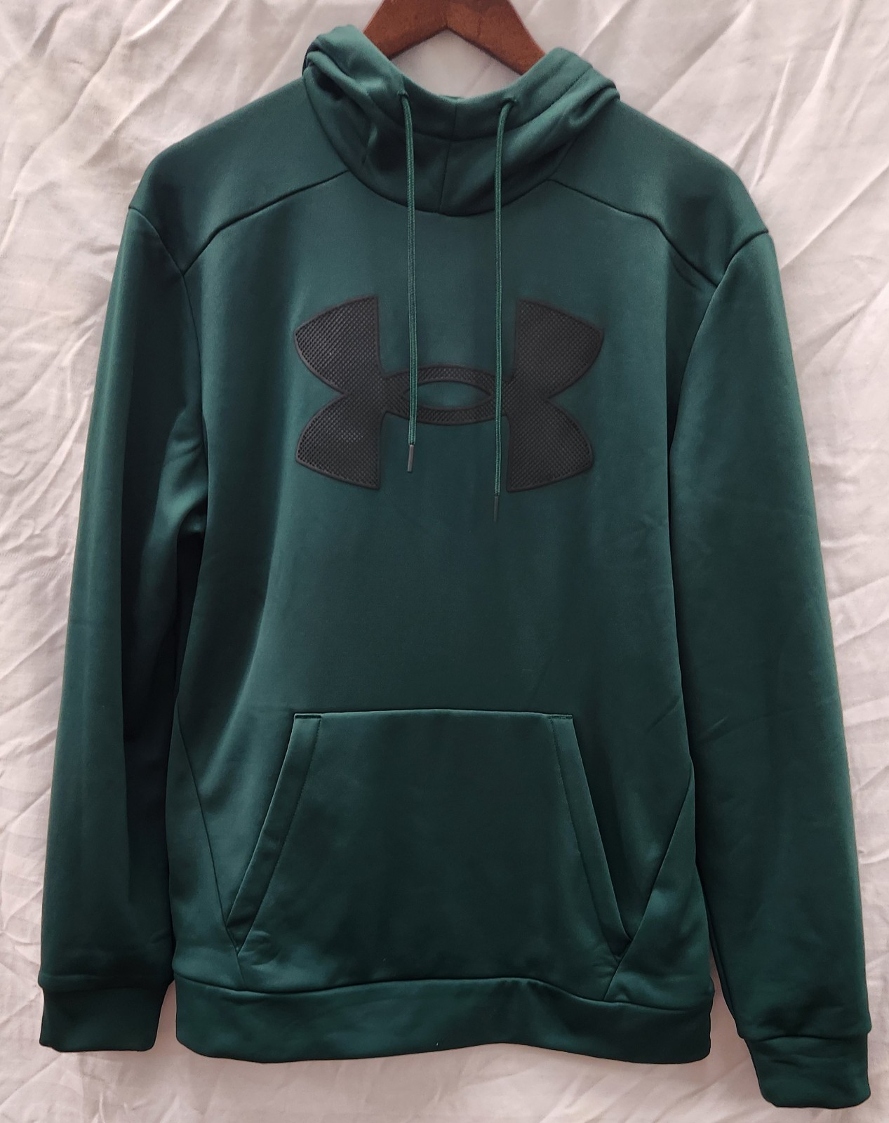 Under Armour Hoodie Men’s M Dark Green Loose Fleece Pullover Sweatshirt 1373352