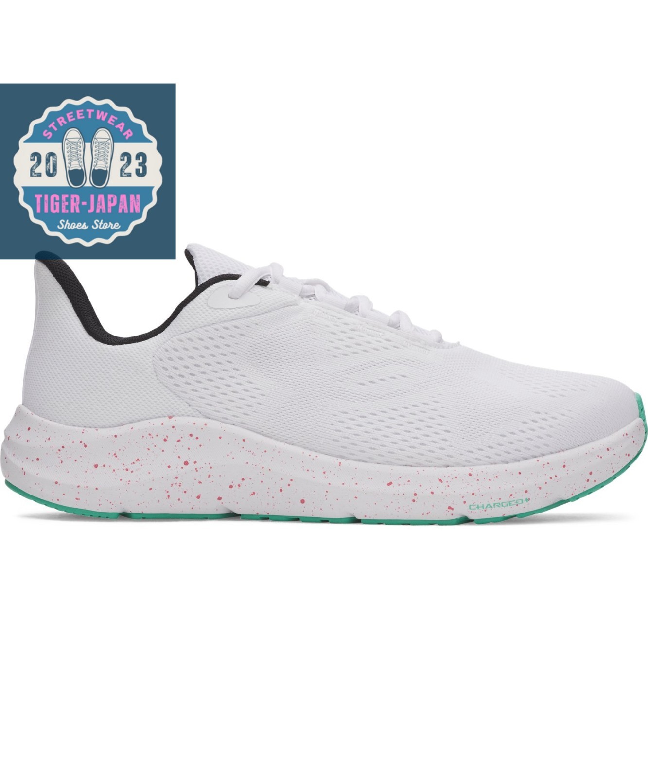 UNDER ARMOUR UA Charged Pursuit 4 Big Logo 6000597 103 White Green Men Running