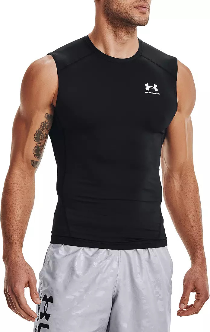 Under Armour Men’s HeatGear Compression Shirt, Black, Size XL, (194513901371)