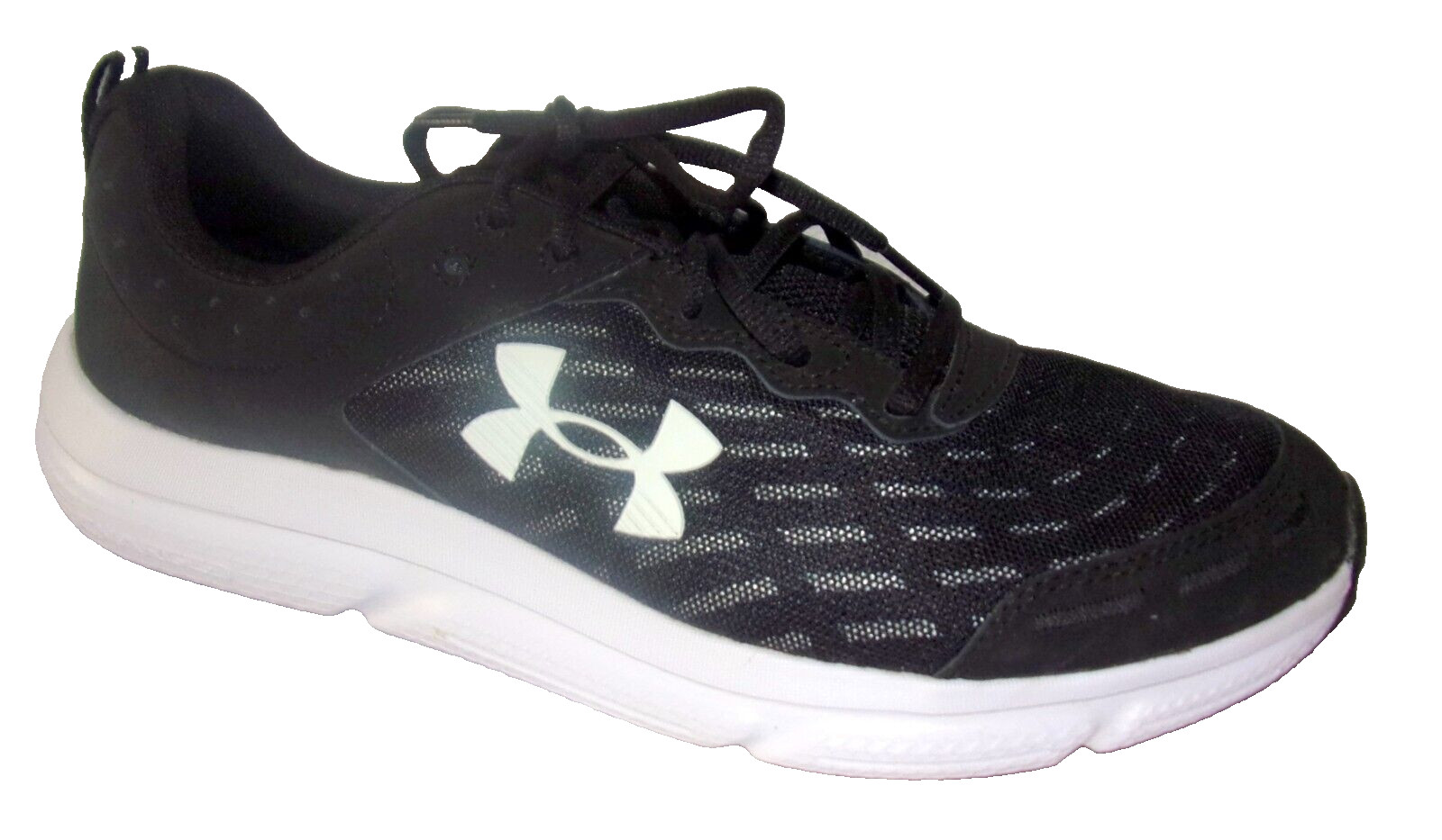 UNDER ARMOUR MEN’S CHARGED ASSERT 10 BLACK/WHITE RUNNING SHOES 13 M