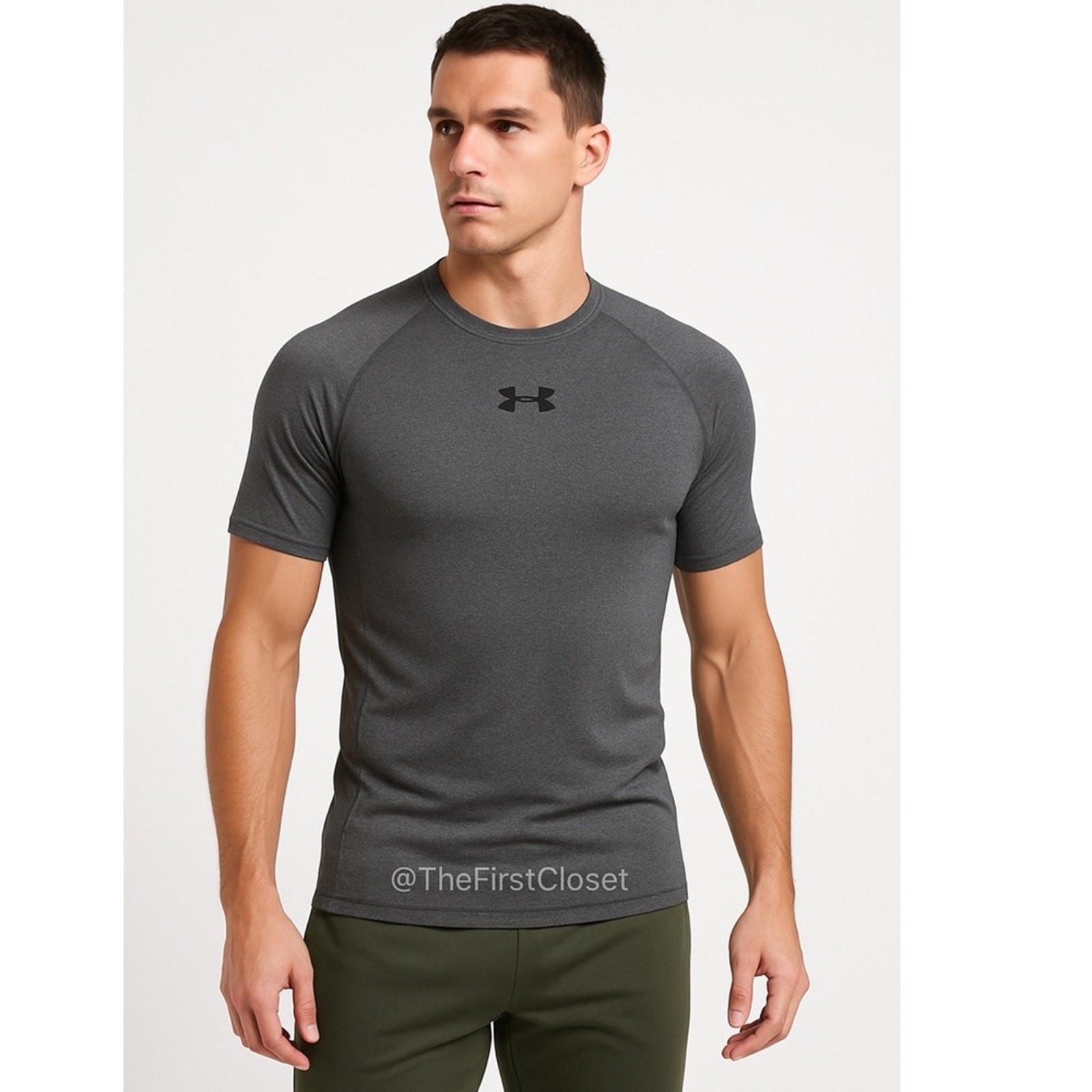 Under Armour Men’s HeatGear Compression T-Shirt Gray LG