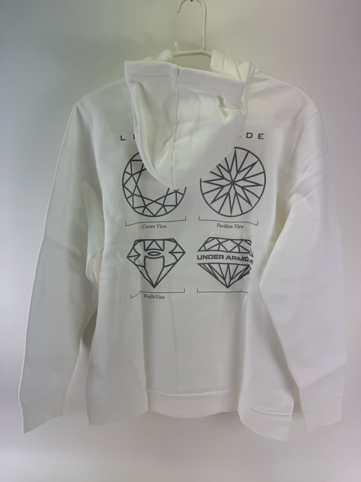 NTW Under Armour Mens White Loose Essential Fleece Hoodie Size XL MSRP $70