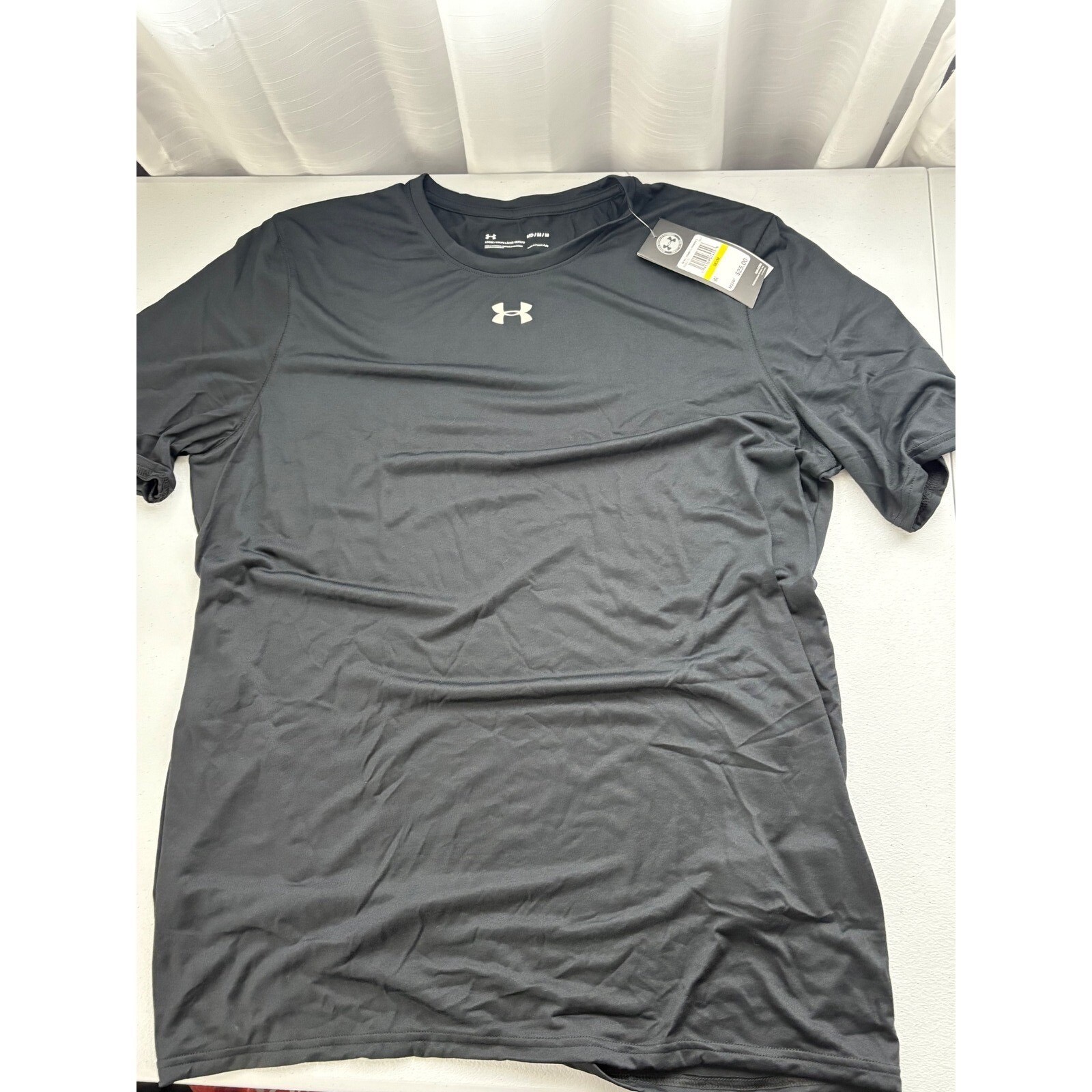 Under Armour Tech T-Shirt Performance Training Gym Athletic Black Large Loose Fi