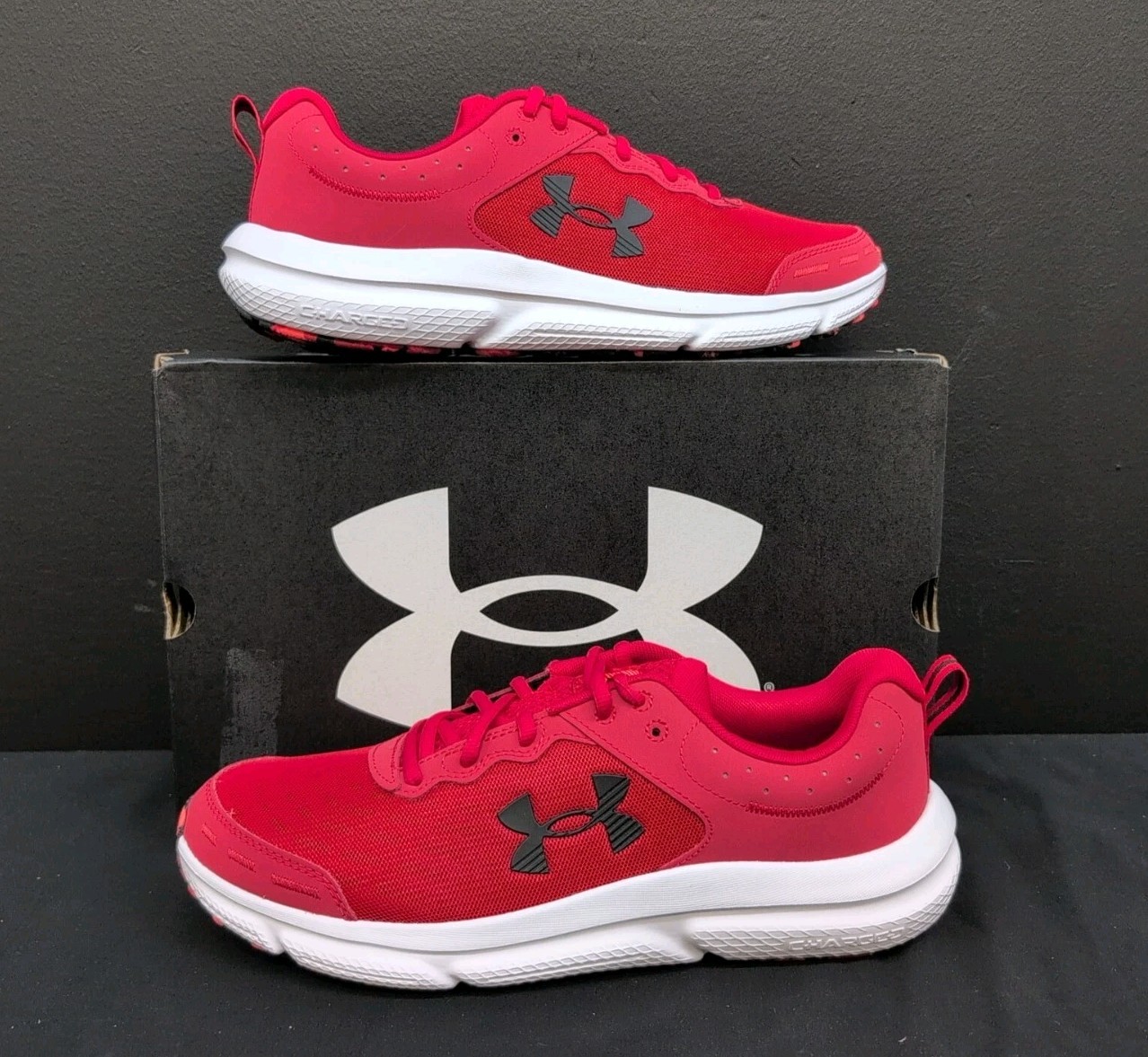 Under Armour UA Charged Assert 10 Comfort Deluxe Men’s Shoes US 11.5 Red & Black