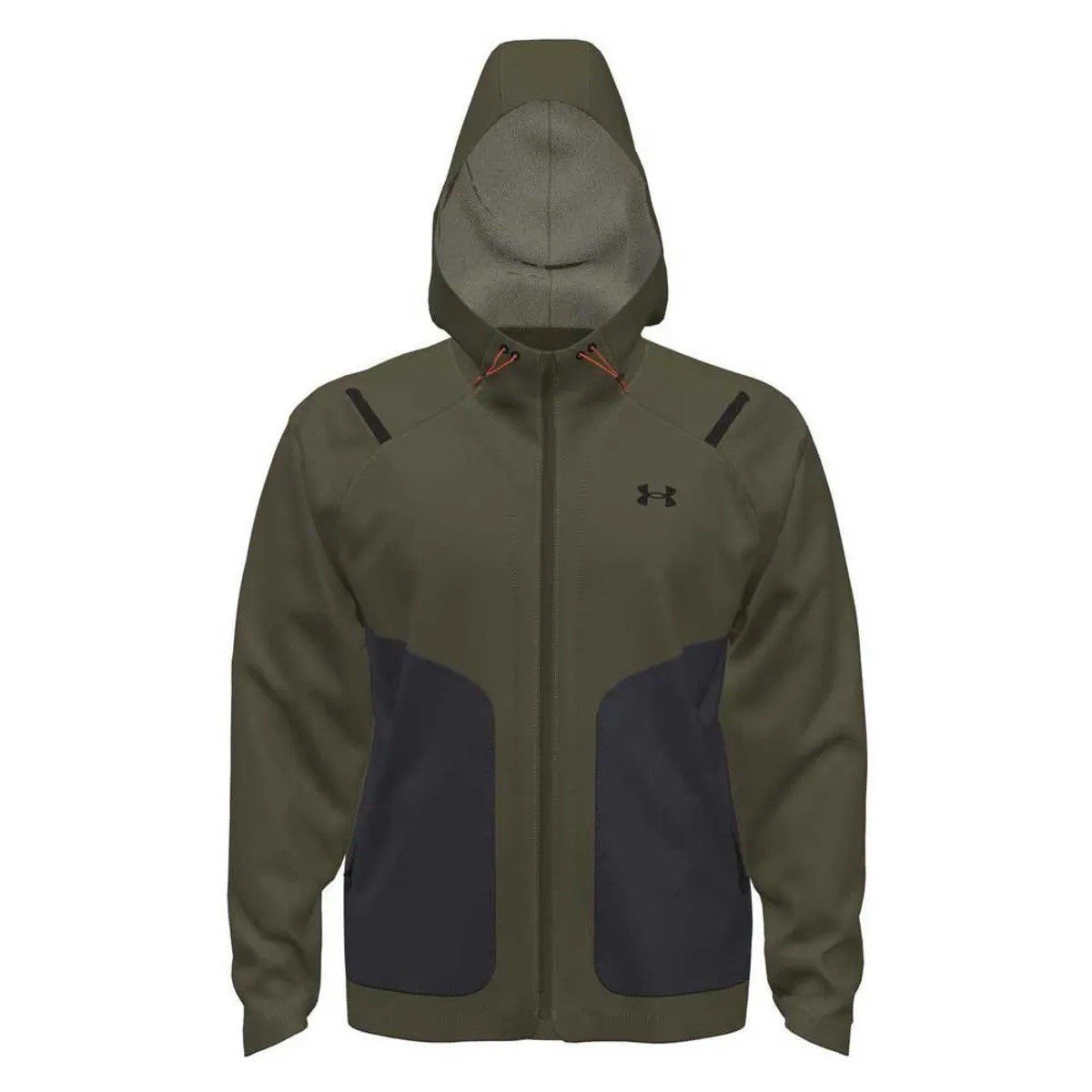 Under Armour Unstoppable Jacket LC Mens Large Olive Green Black Hooded 1389354