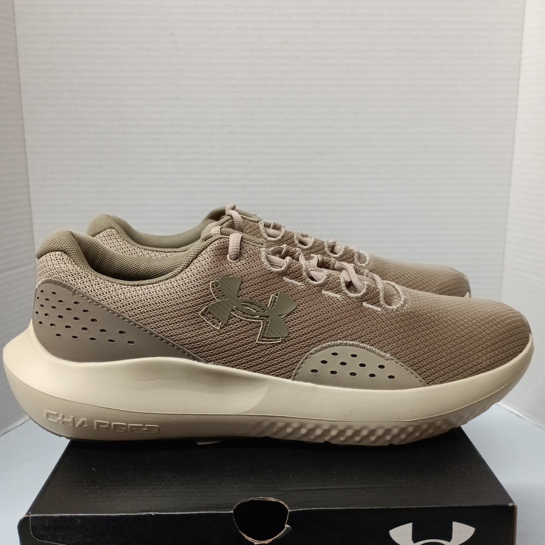 Under Armour UA Charged Surge 4 Men’s 12 Shoes Beige Brown 3027000-203 Sneakers