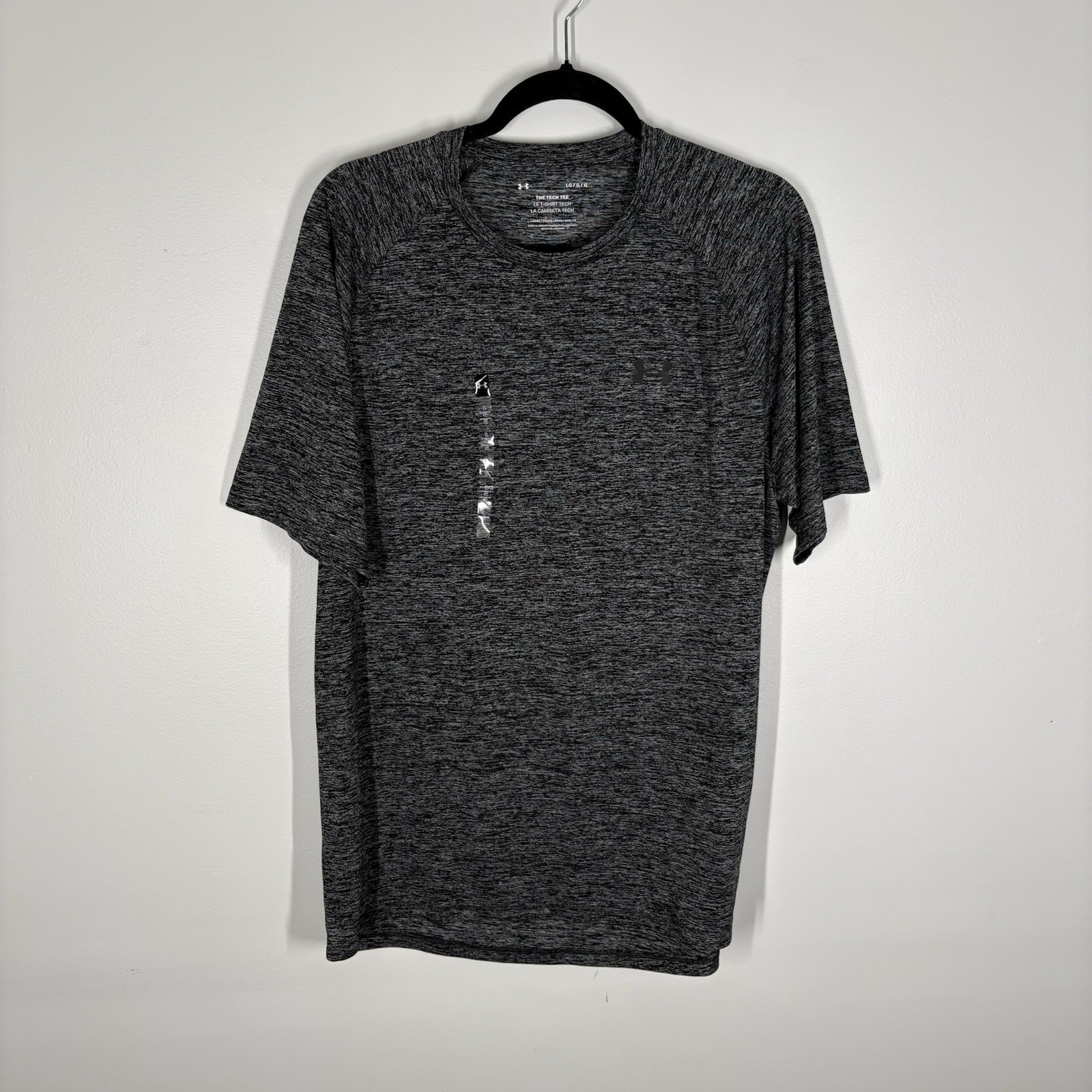 Under Armour Men L Black Heather Loose Fit Tech 2.0 Short Sleeve T-Shirt NWT