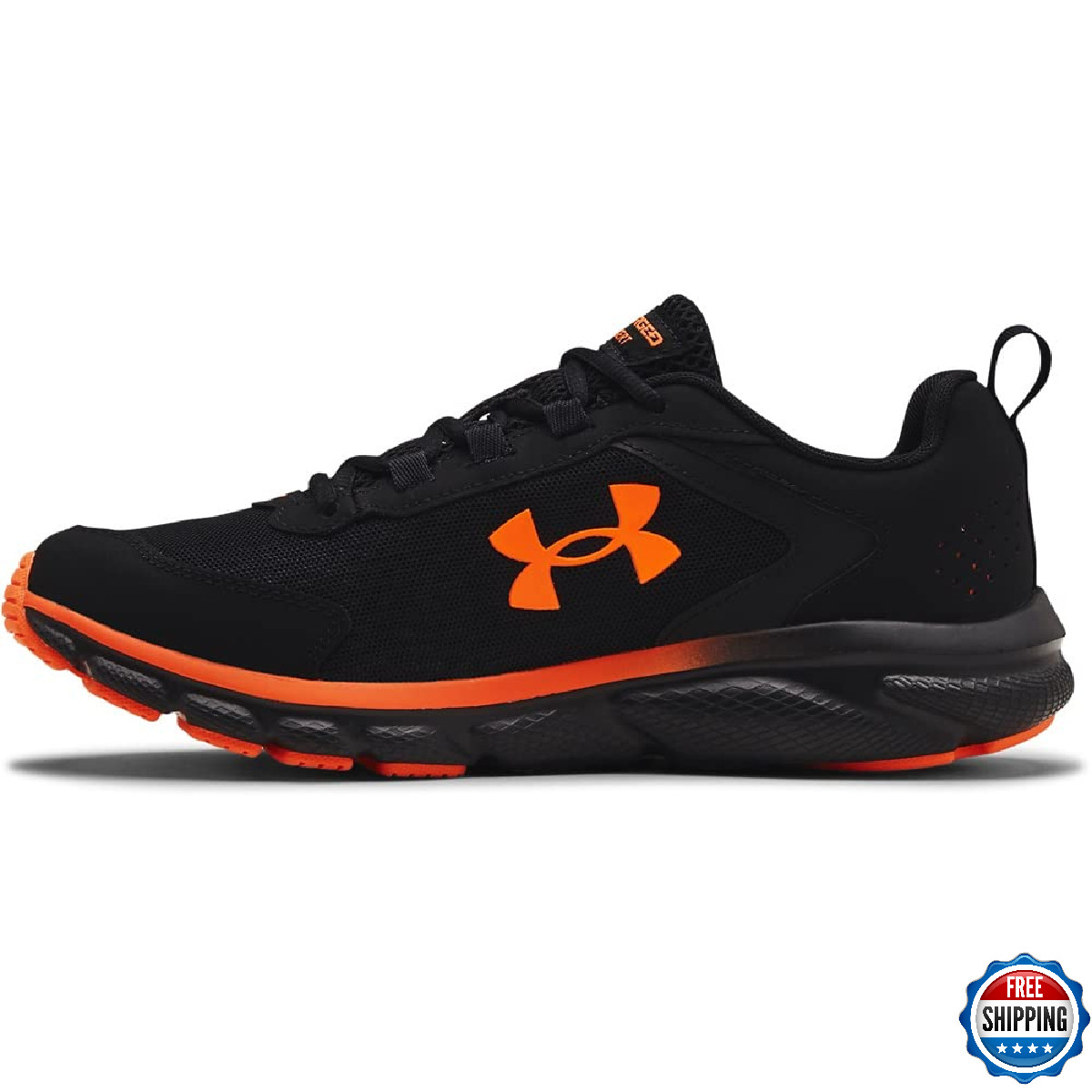 Under Armour Men’s Charged Assert 9, Black/Blaze/Orange, 10 M US